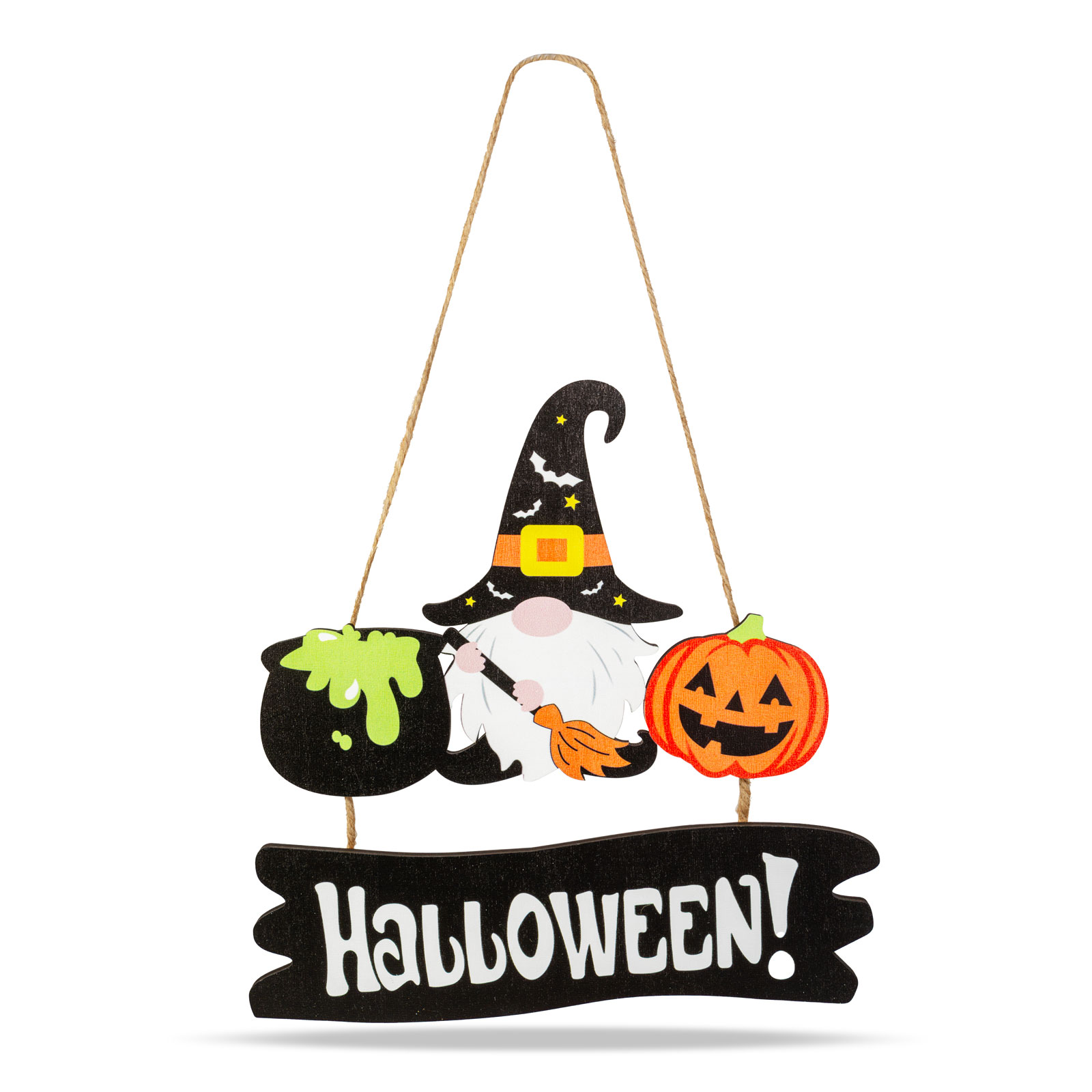 Decor Halloween din lemn - elf - poate fi agațat - 24 x 15 cm [1]