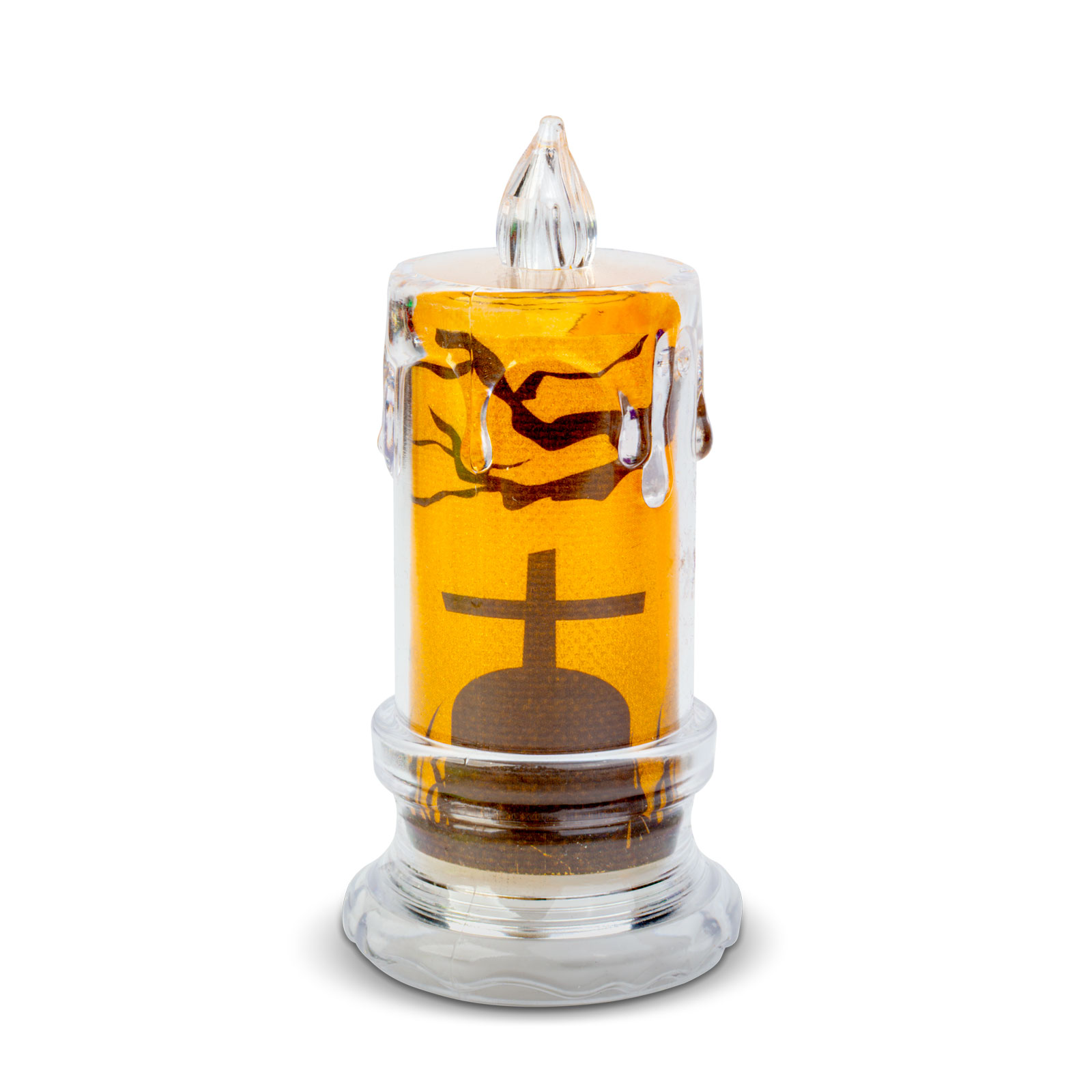 Decor cu lumânări LED de Halloween - Piatră funerară - LED portocaliu - 3 x LR1130 - 5 x 5 x 10 cm [1]