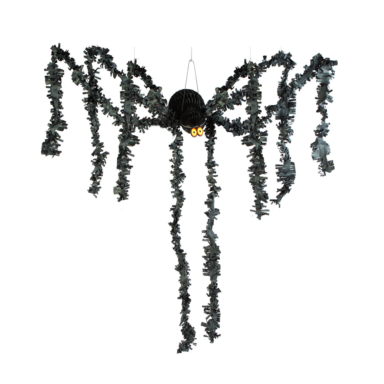 Decorațiune de Halloween - păianjen negru - hârtie - 75 x 13 cm [1]