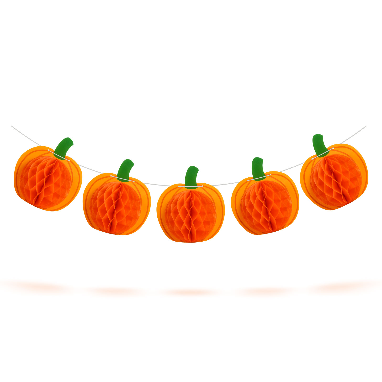 Decorațiune de Halloween - ghirlandă cu lampioane dovleac - hârtie - 2 m [1]