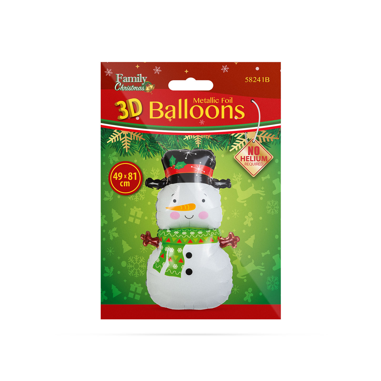 Baloane pentru Crăciun - folie aluminiu - model om de zăpadă - 81 x 49 cm [1]