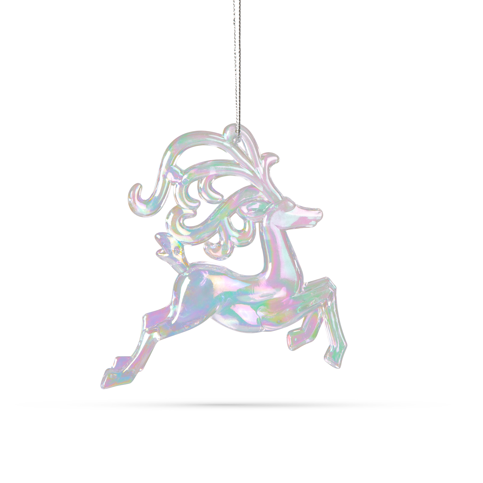 Ornament de Crăciun - ren irizat, acrilic - 120 x 120 x 15 mm [1]