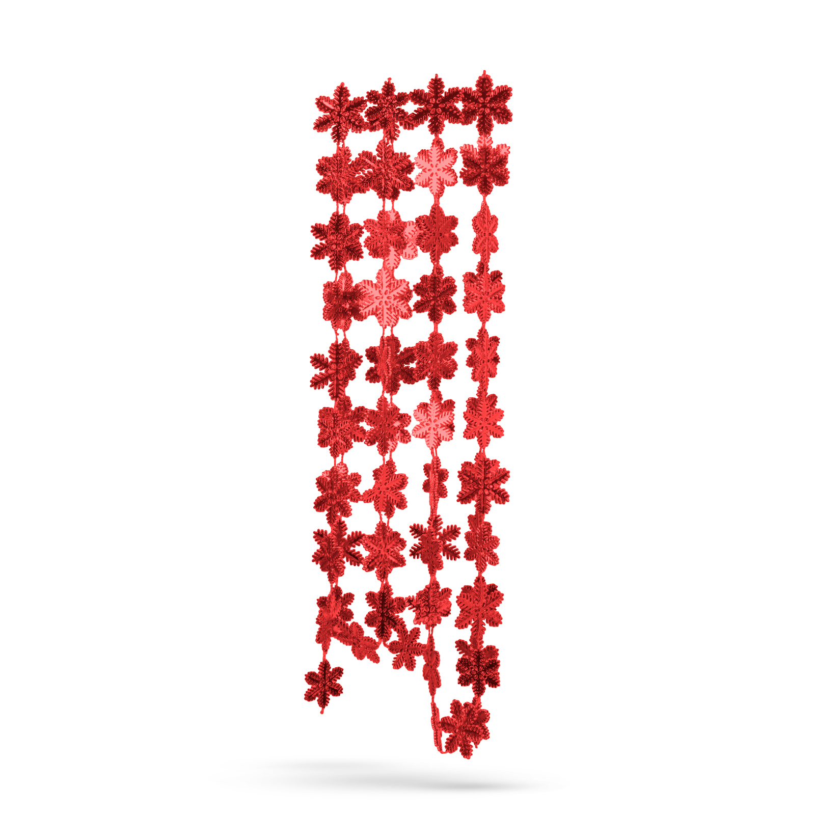 Ghirlandă de Crăciun - fulg de nea - 2,7 m - roșie [1]