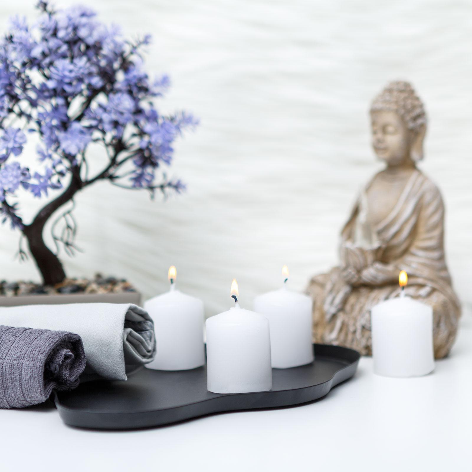 Set lumanari - alb, fara parfum - 4 x 45 g [1]