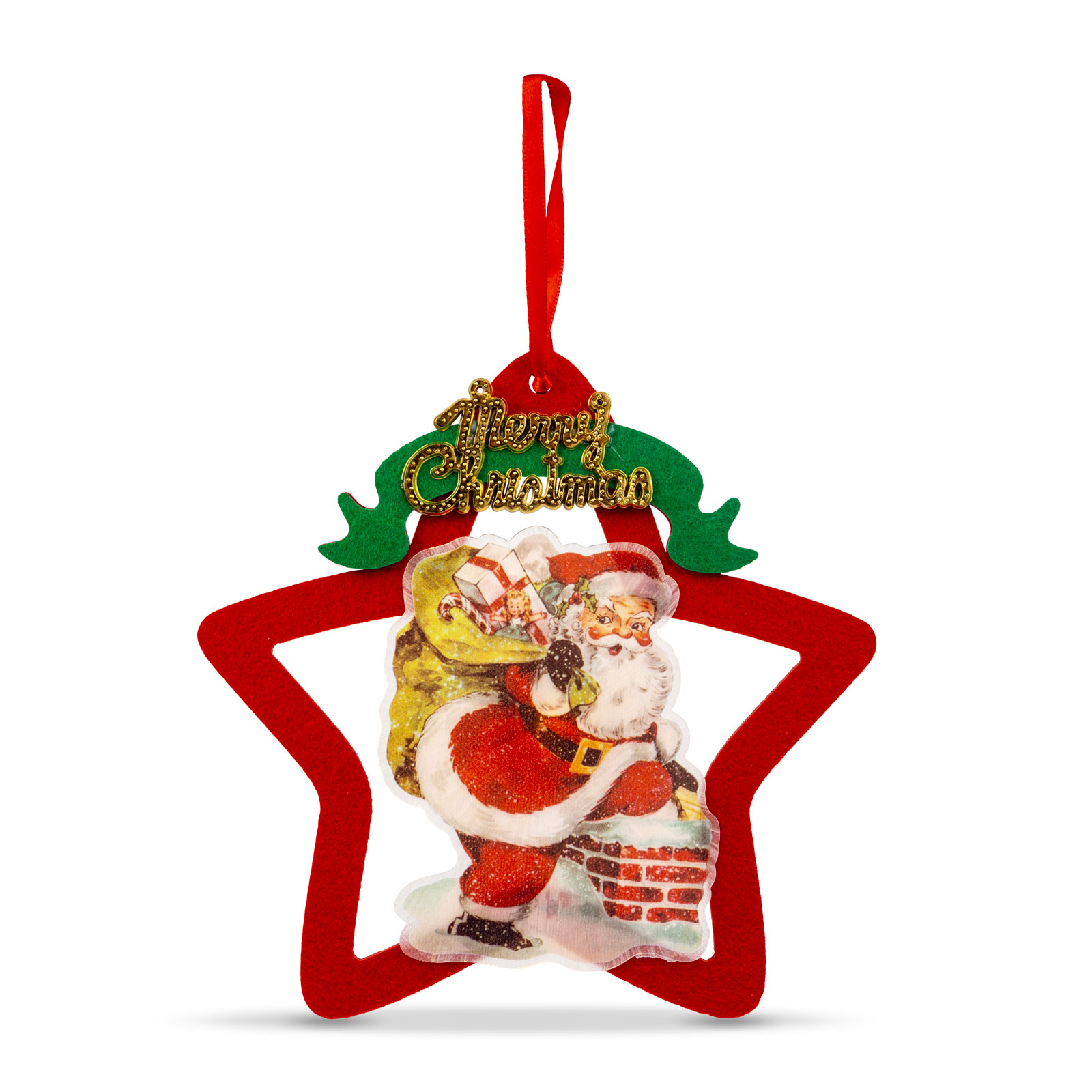 Decor pentru fereastră LED - LED alb cald - Steaua, Moș Crăciun - cu ventuză [1]