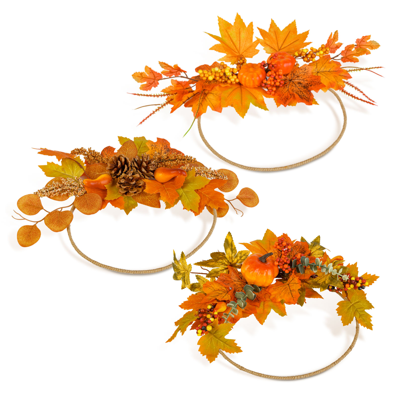 Decorațiune de toamnă - Coroniță / Agățătoare de ușă - 24 cm - 3 modele [0]