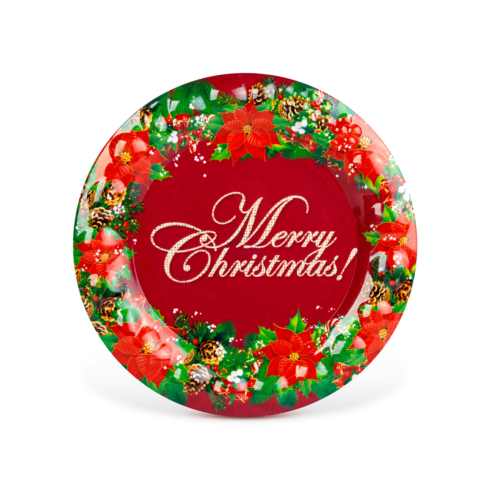 Farfurie de Crăciun - plastic - "Merry Christmas" - 37,5 cm [1]