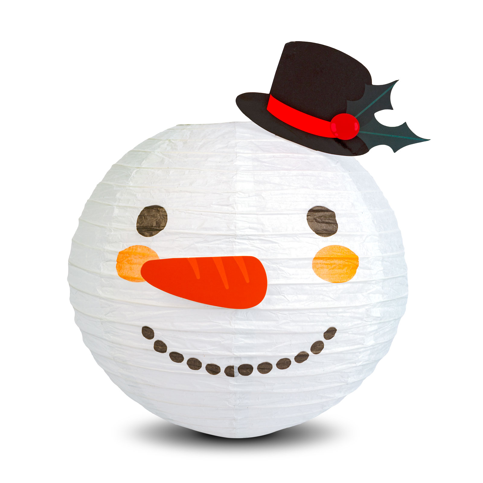 Lampion de Crăciun - om de zăpadă - hârtie - 30 cm [1]