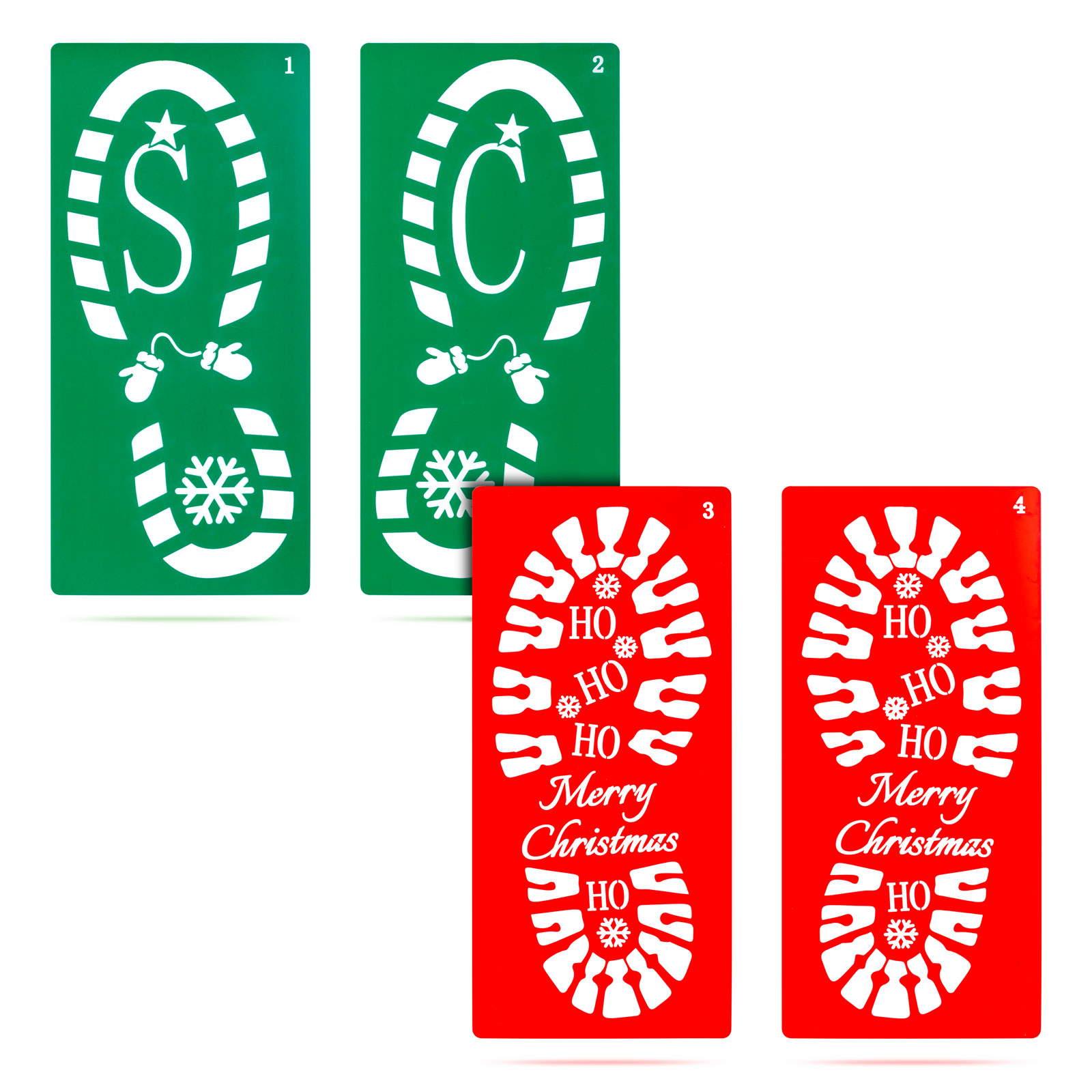 Decorațiune de Crăciun - set de șabloane pentru urme de pași - plastic - 30,5 x 14 cm - 4 buc / pach [1]