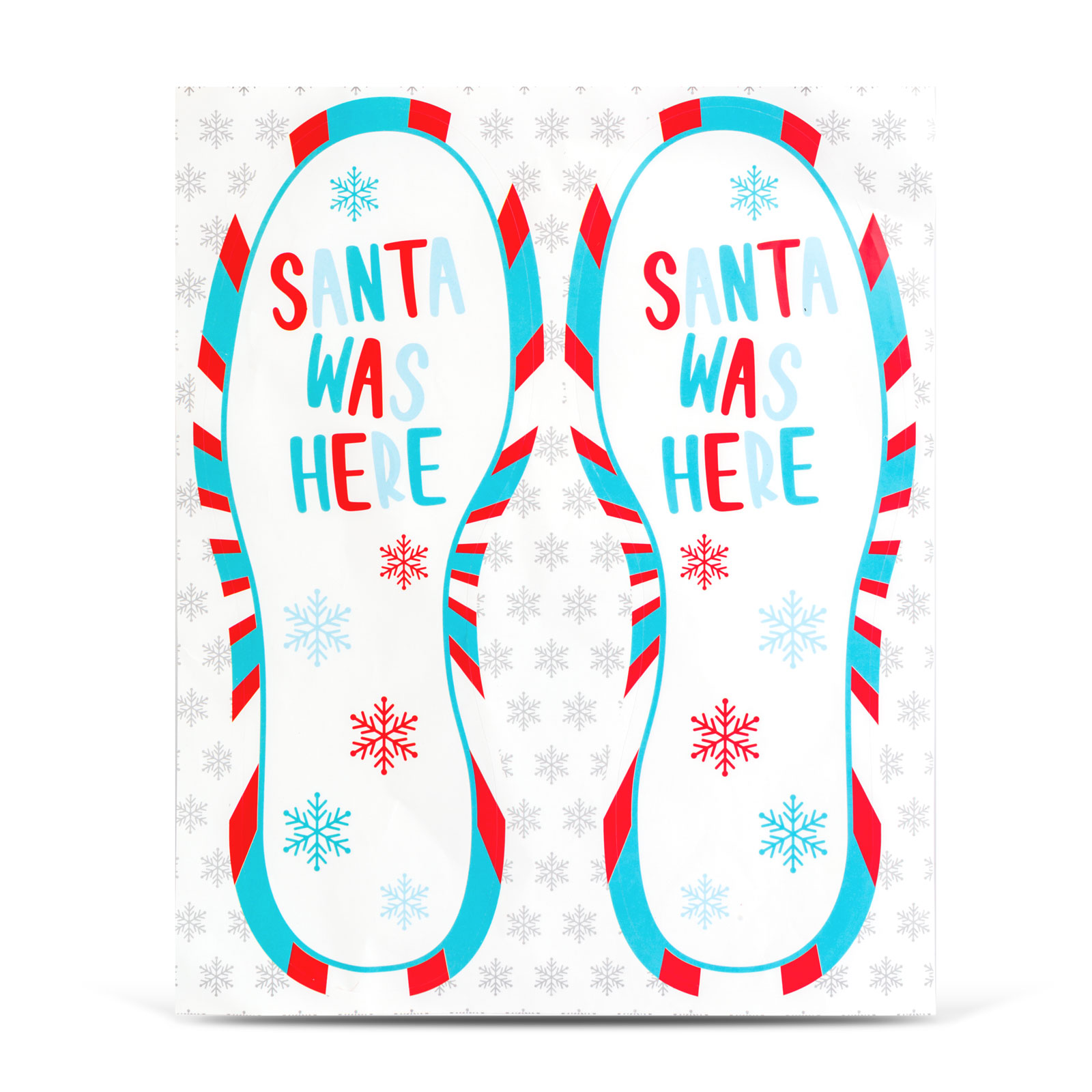 Decorațiune de Crăciun - Autocolant cu urme de pași "A fost aici Moș Crăciun" - 25 x 10 cm - 2 buc / [1]