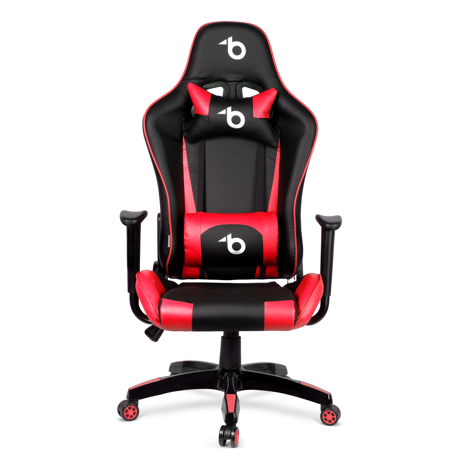 Scaun gamer - cu pernă lombară şi de cap - Roşu [1]