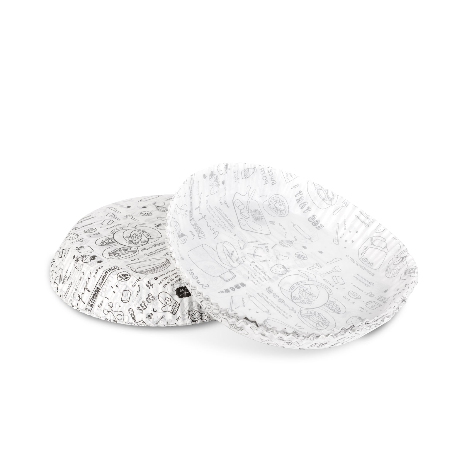 Hârtie de copt pentru Air fryer - pentru gătit fără ulei - cu model, rotund - 20 cm - 50 bucăți / pa [1]