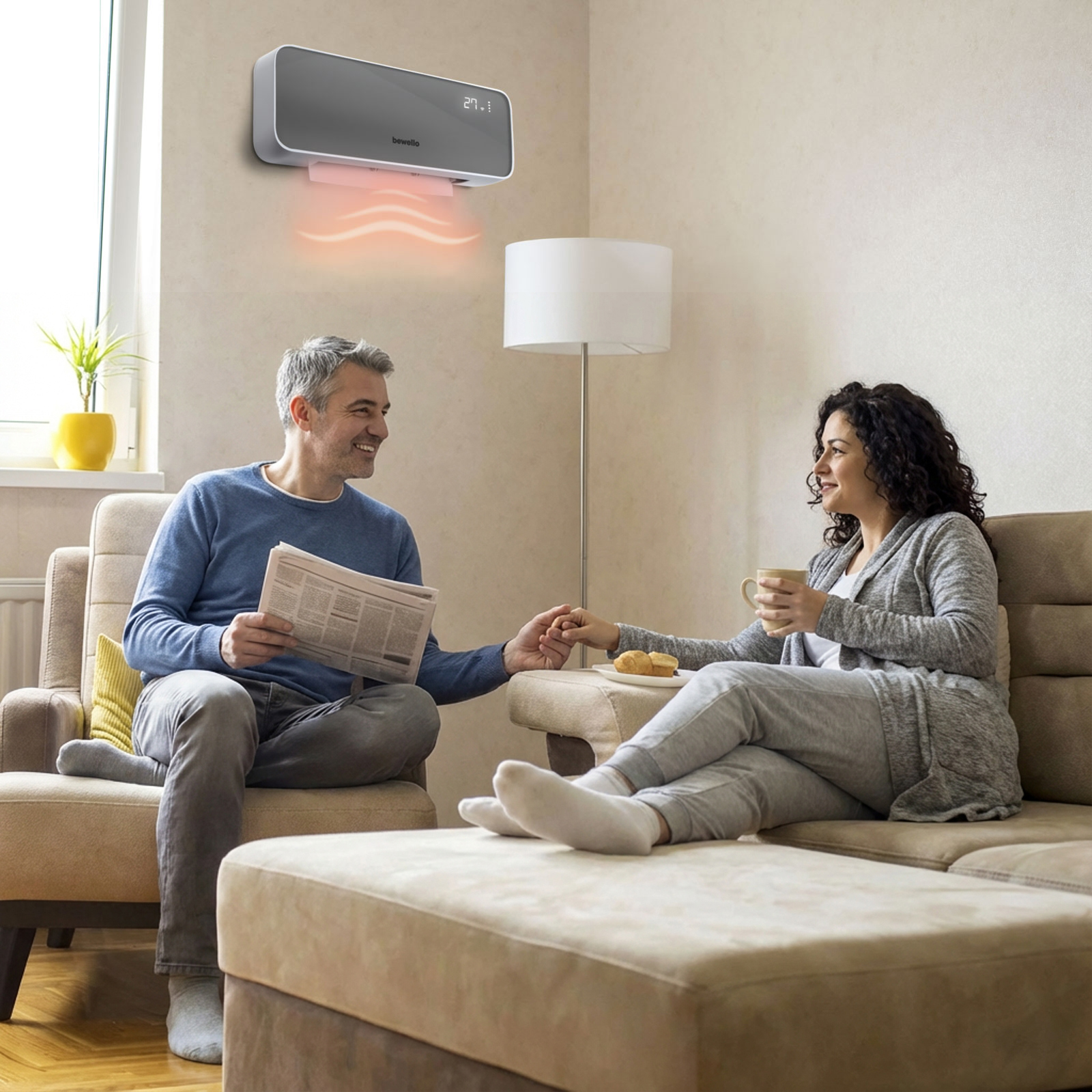 Incalzitor inteligent de perete - 1000/2000W - Tuya - 220 - 240V - gri [1]