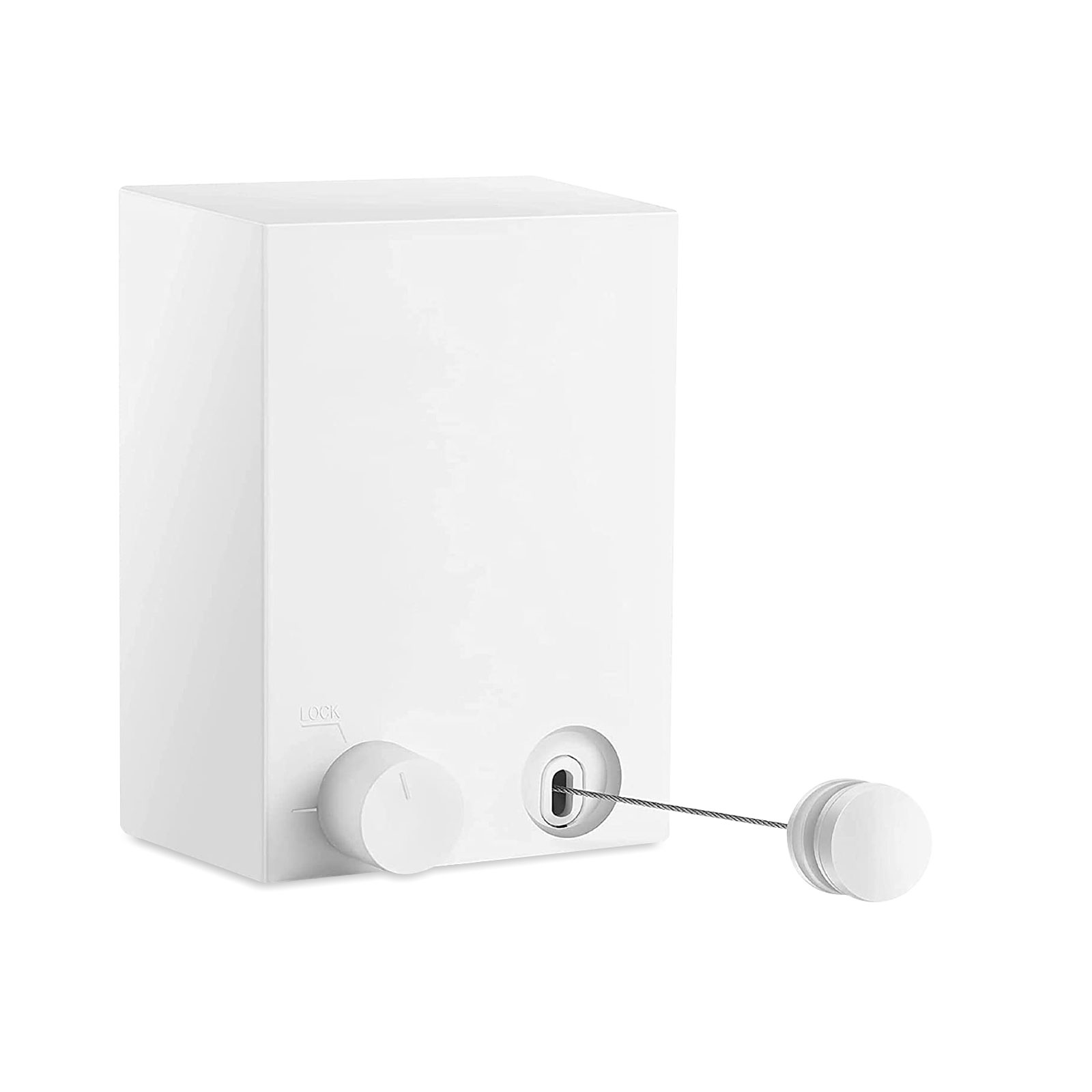 Articole Baie - Uscator de rufe pentru perete, extensibil, 4,2 m, automat, alb mat, plastic si metal