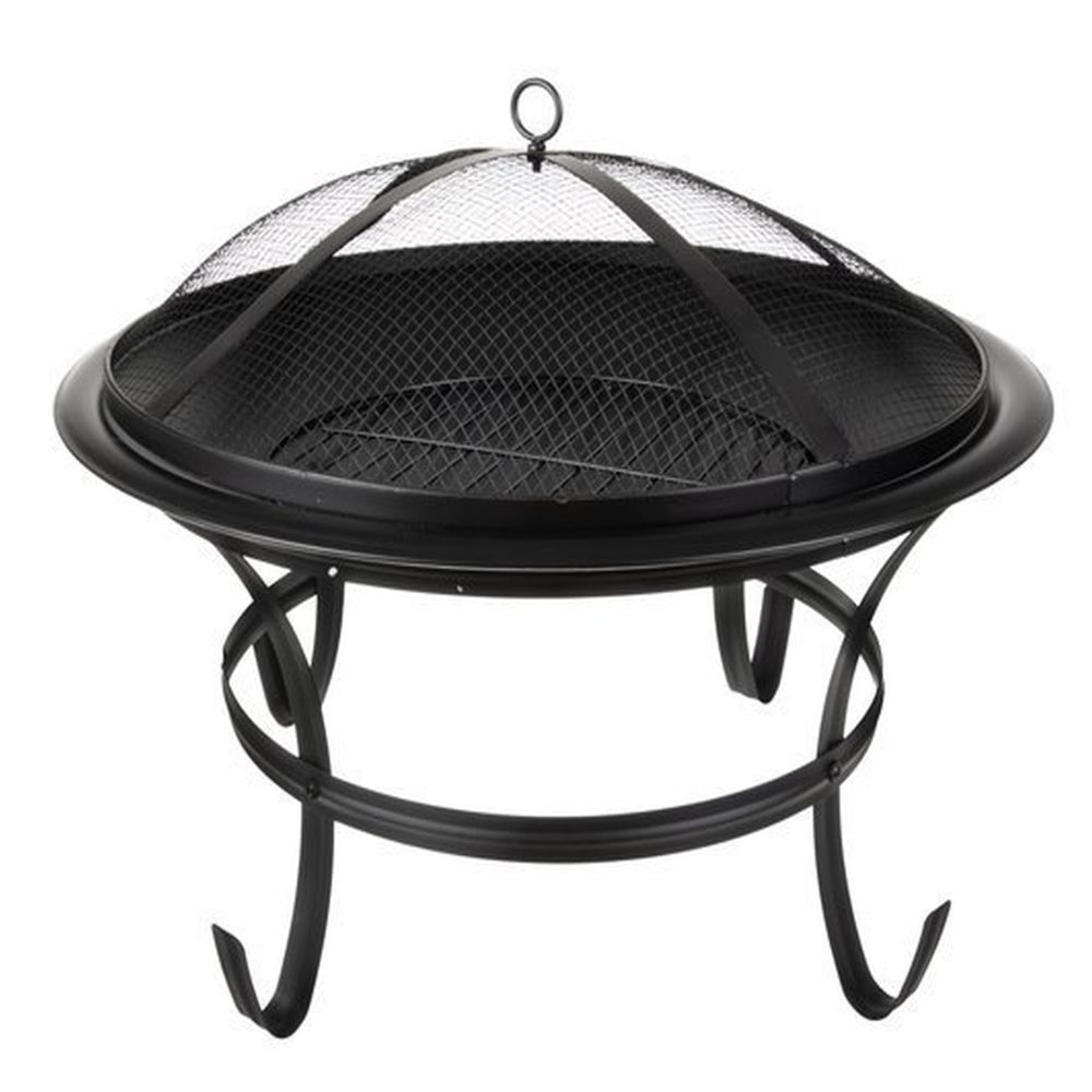 Gratar de gradina cu capac, 56 cm, negru, cu sita si tija, exterior, picnic, BBQ [1]