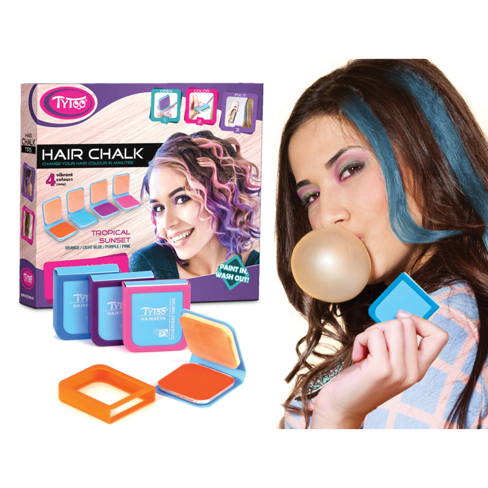 Creta de colorat parul - 4 culori - "Apus de soare Troopal" [1]