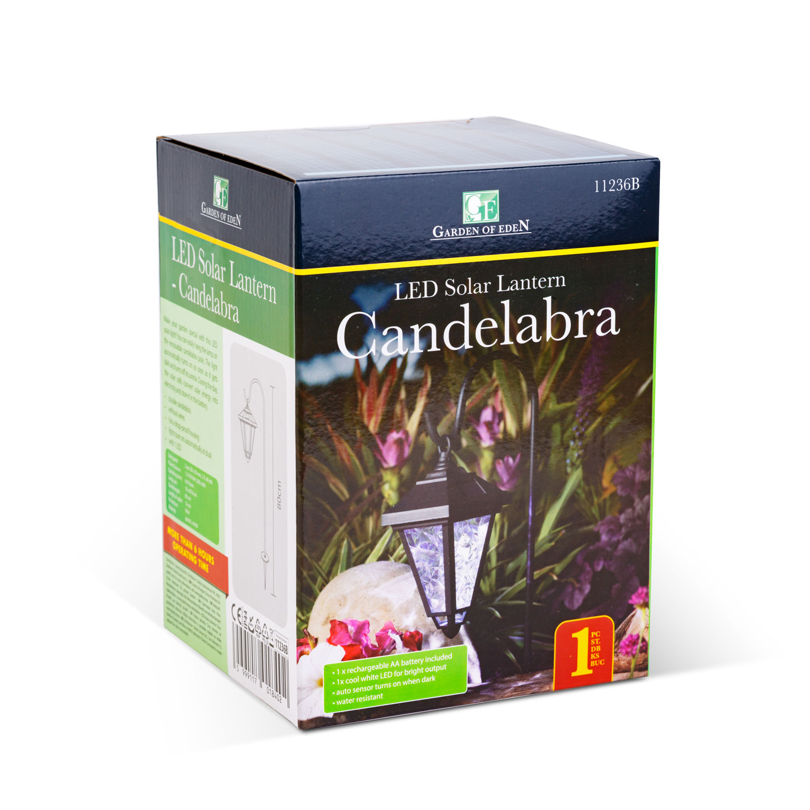 Lampa solara LED gradina, tip candelabru 80 cm, lumina alba rece, iluminat exterior decorativ IP44 [2]