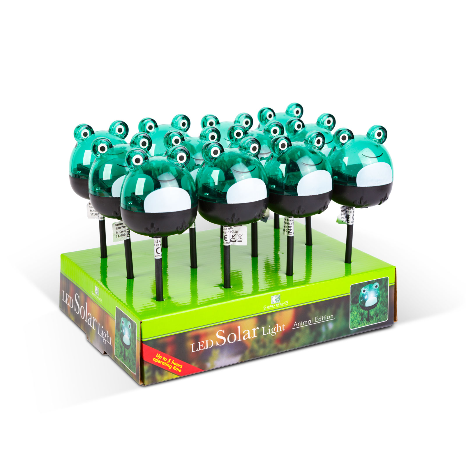 Lampa solara LED gradina, broasca decorativa verde, lumina alba rece, iluminat exterior solar IP44 [2]