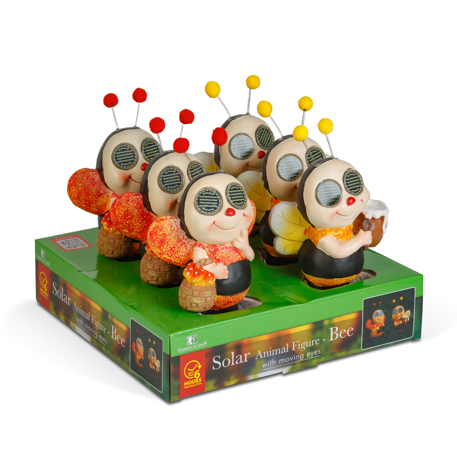 Figurină solară pentru grădină - albină cu ochi mobili - 112 LED-uri SMD - 22 cm - 2 modele [2]