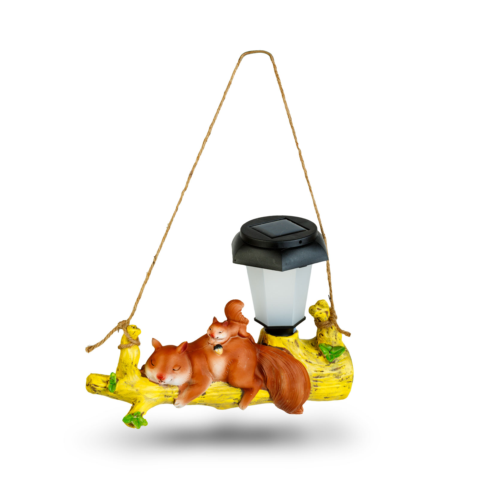 Figurina solara LED, veverita agatabila, LED alb cald, 25 x 6 x 19 cm, decor gradina [2]