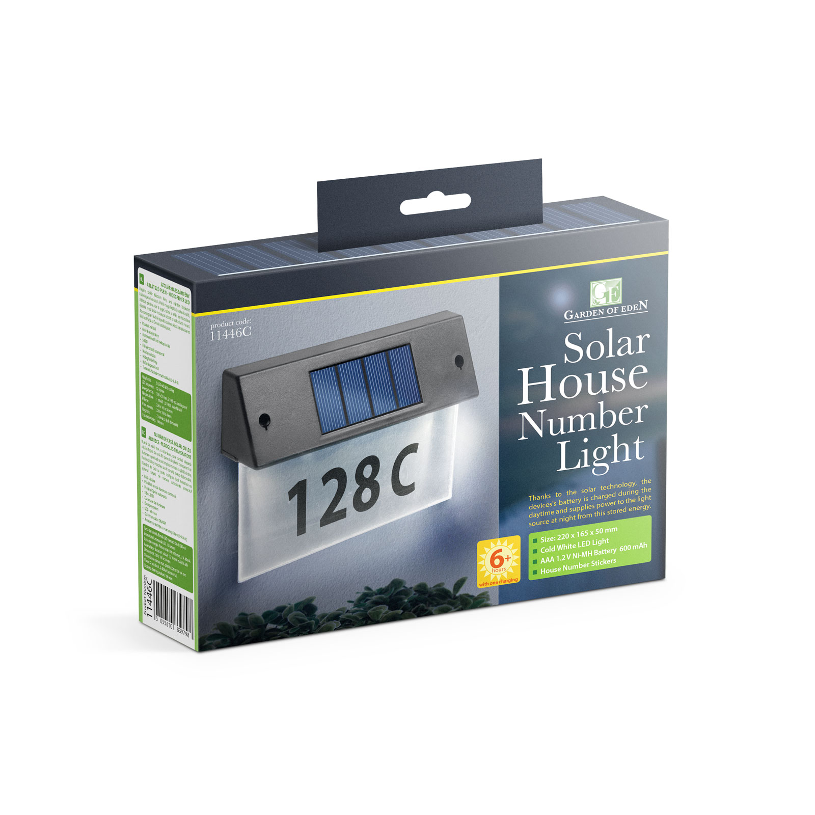 Lampa solara numar casa plexi, 22 cm, 5 LED alb rece, iluminare adresa, exterior, senzor lumina [2]