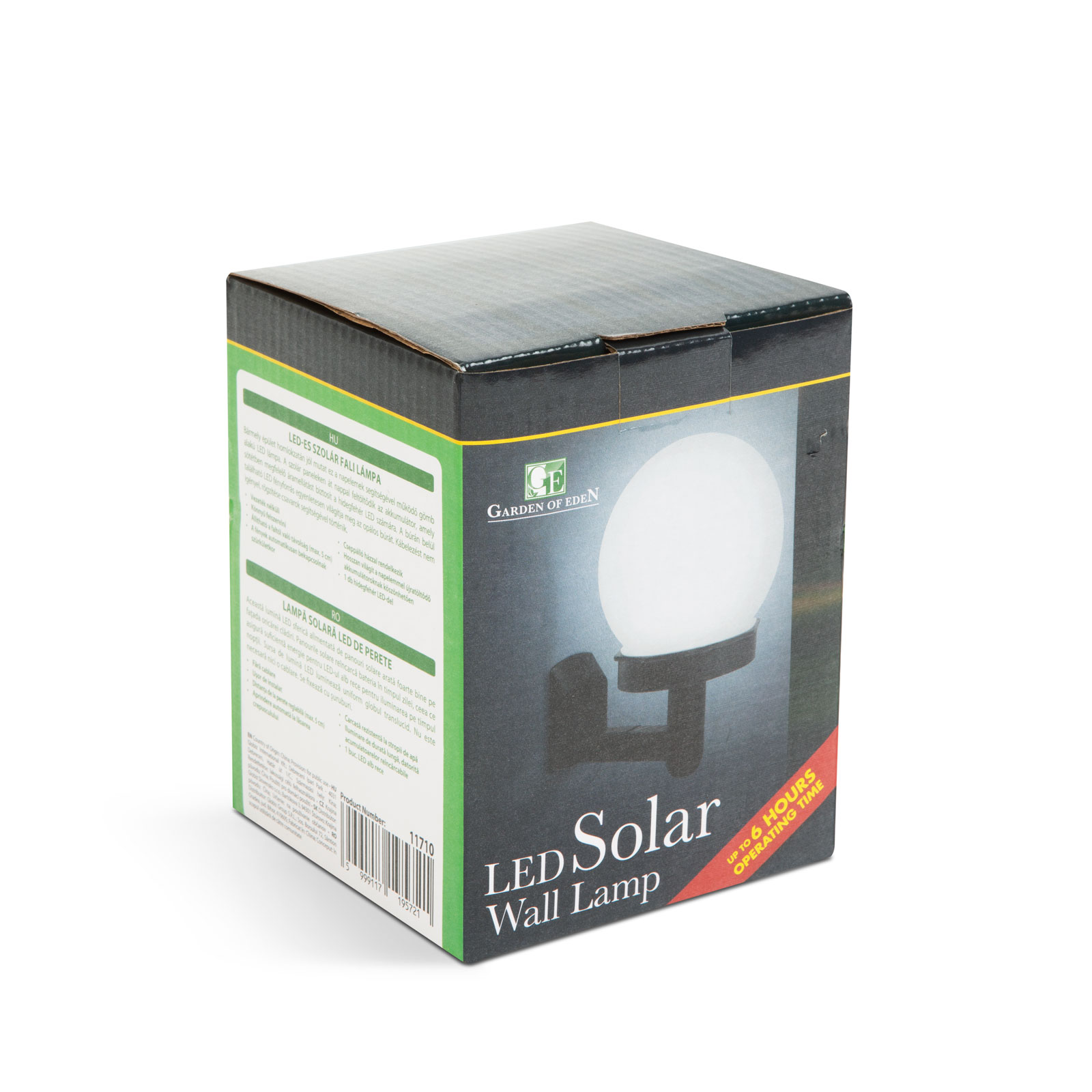 Lampa solara LED perete, iluminat exterior, alb rece, montaj cu suruburi, IP44, plastic negru [2]