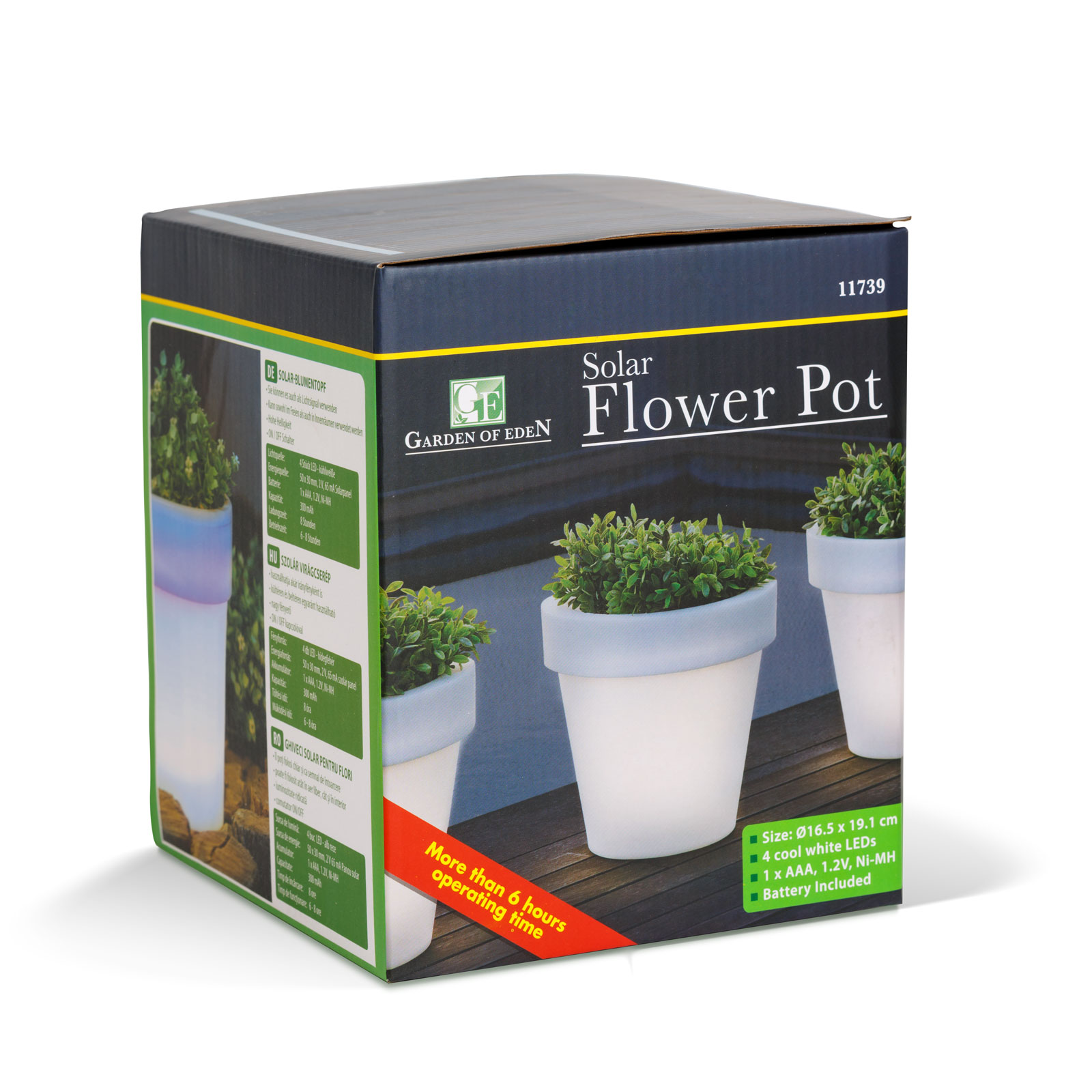 Ghiveci solar LED 4 lumini alb rece, iluminat decorativ gradina, exterior interior, IP44 [2]