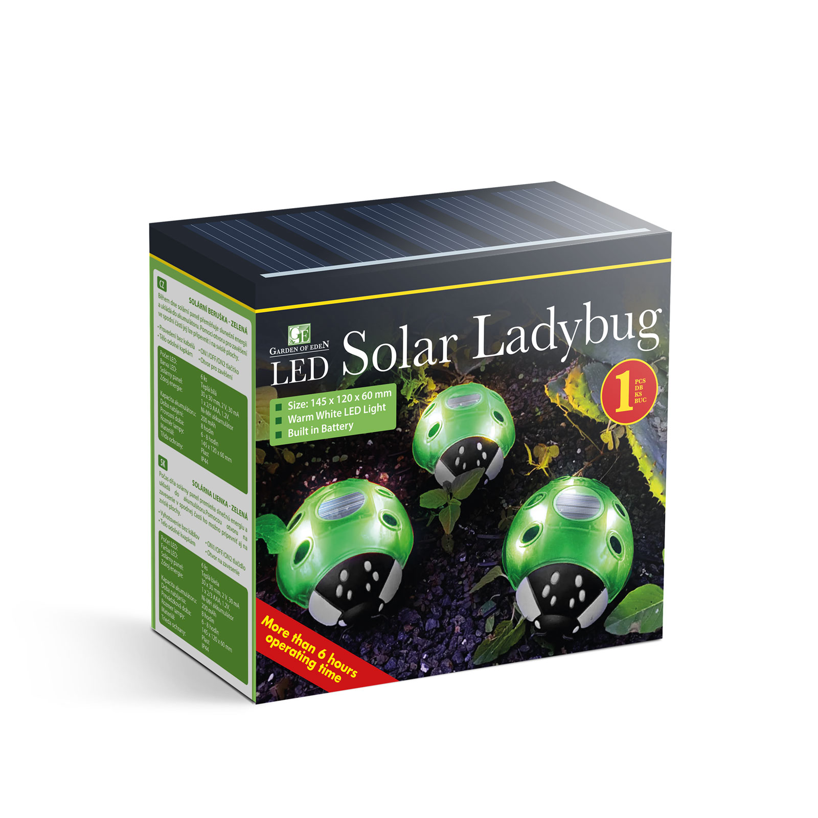 Lampa solara buburuza 6 LED alb cald, decor gradina exterior, iluminat ambiental, verde [2]