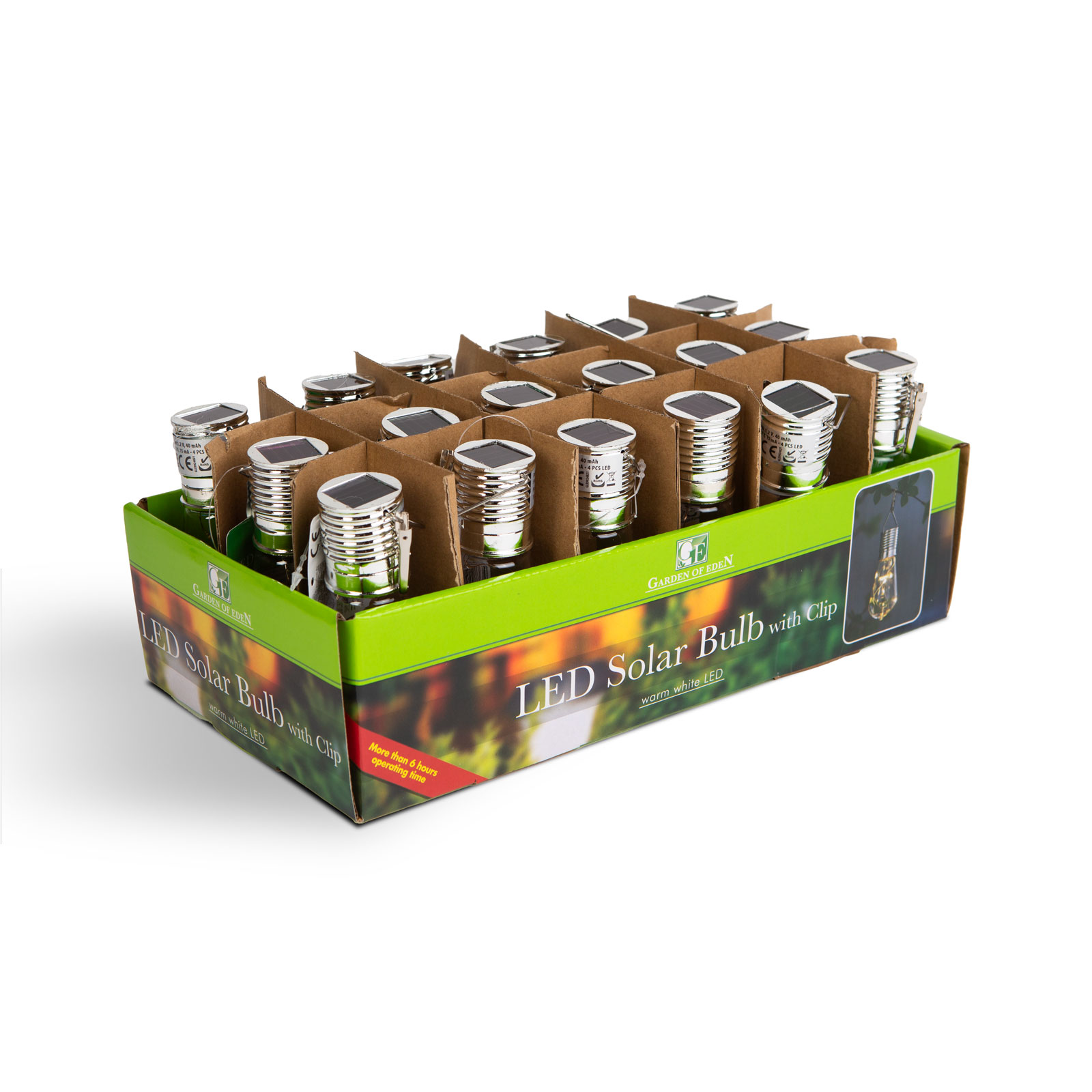 Lampa solara suspendabila tip bec, 4 LED alb cald, decor terasa/ balcon /gradina exterior [2]