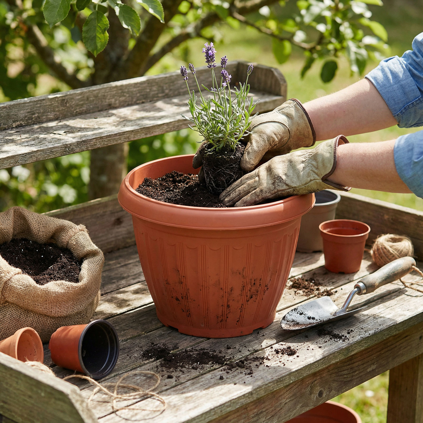 Ghiveci flori din plastic, culoare teracota, Ø25 cm, pentru plante interior si exterior [2]