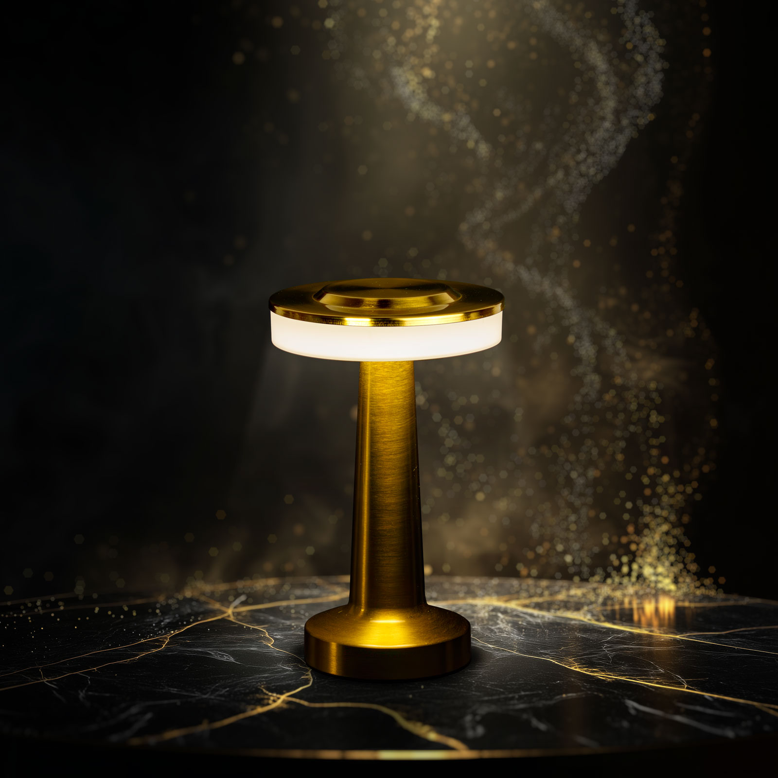 Lampa de masa - auriu - caldura reglabila, luminozitate - baterie USB [2]