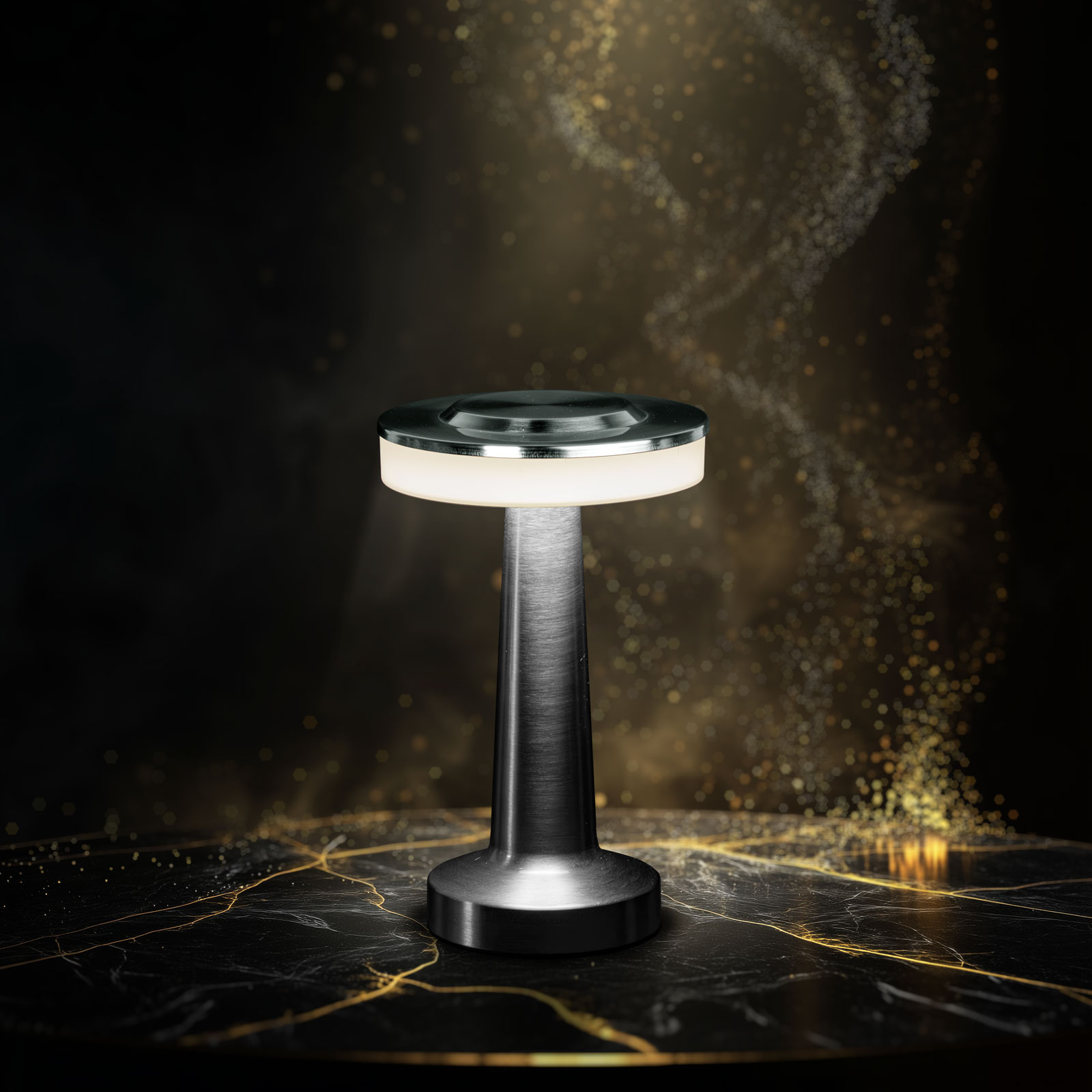 Lampa de masa - argint - caldura reglabila de culoare, luminozitate - baterie USB [2]