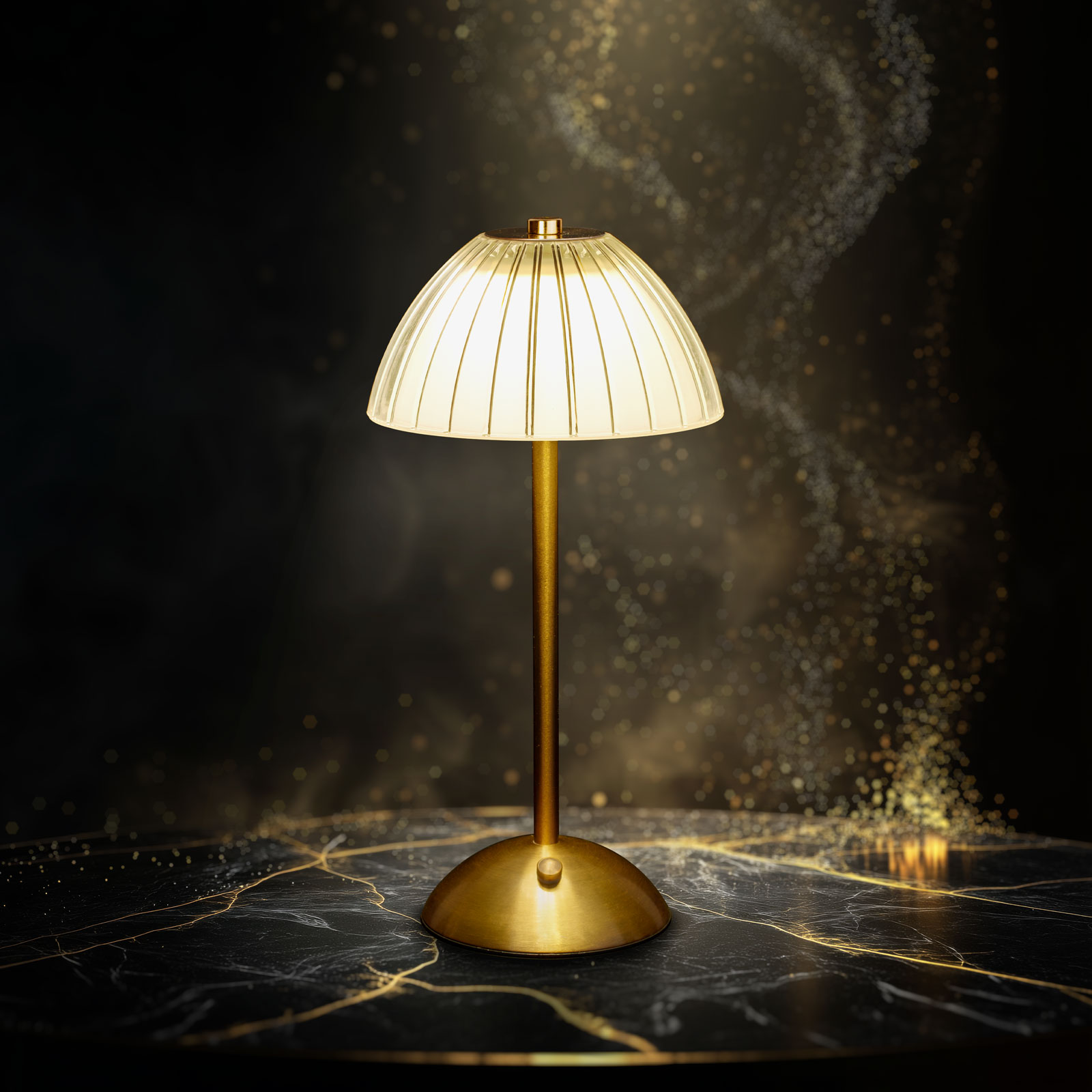 Lampa de masa - auriu - caldura reglabila, luminozitate - baterie USB [2]