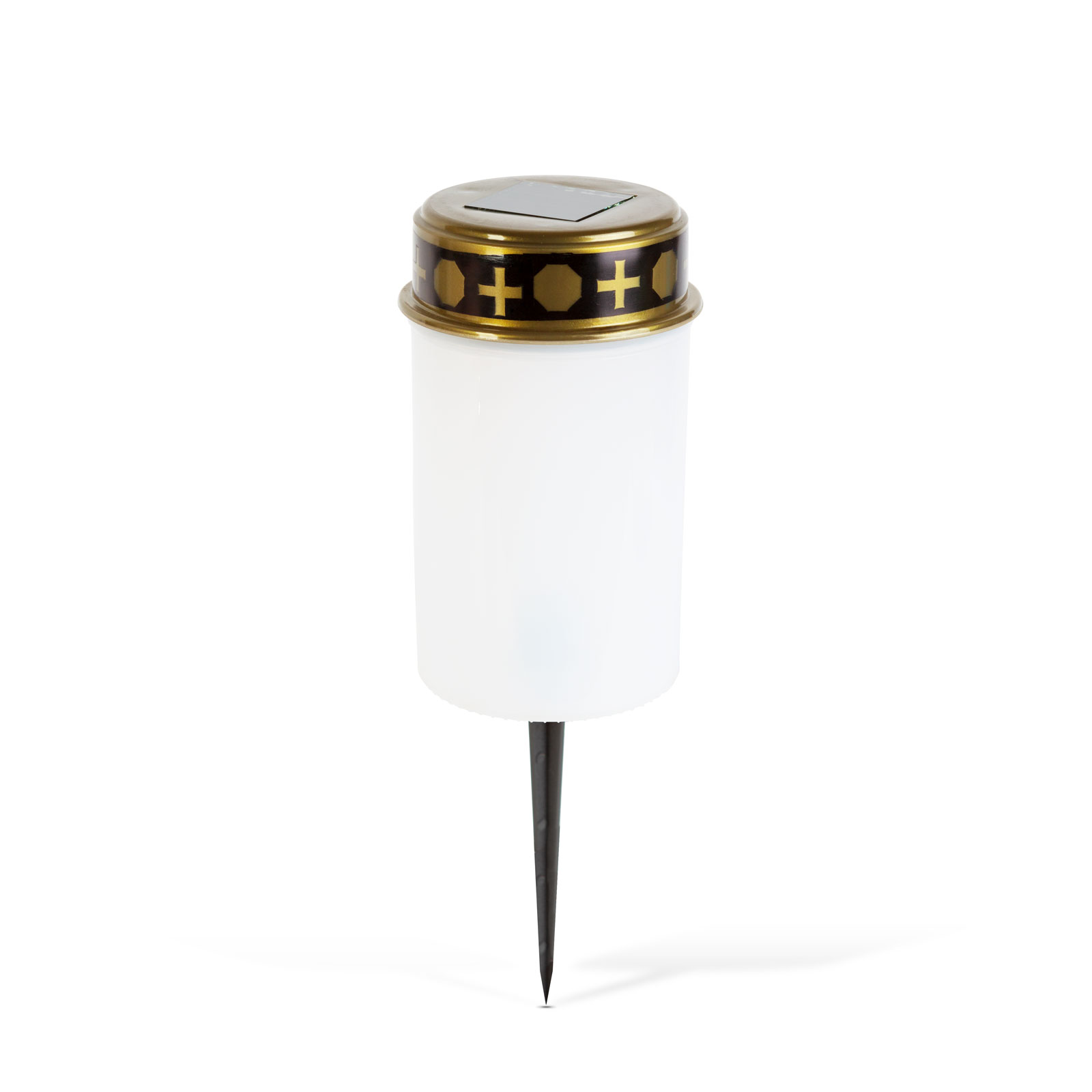 Lumanare solara LED efect flacara, fixare in pamant, alb cald, 20 cm, decor gradina exterior [2]