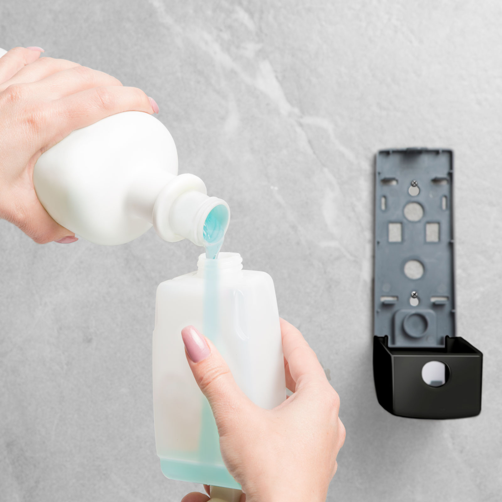 Dozator de săpun cu pompă manuală - 350 ml - perete negru [2]