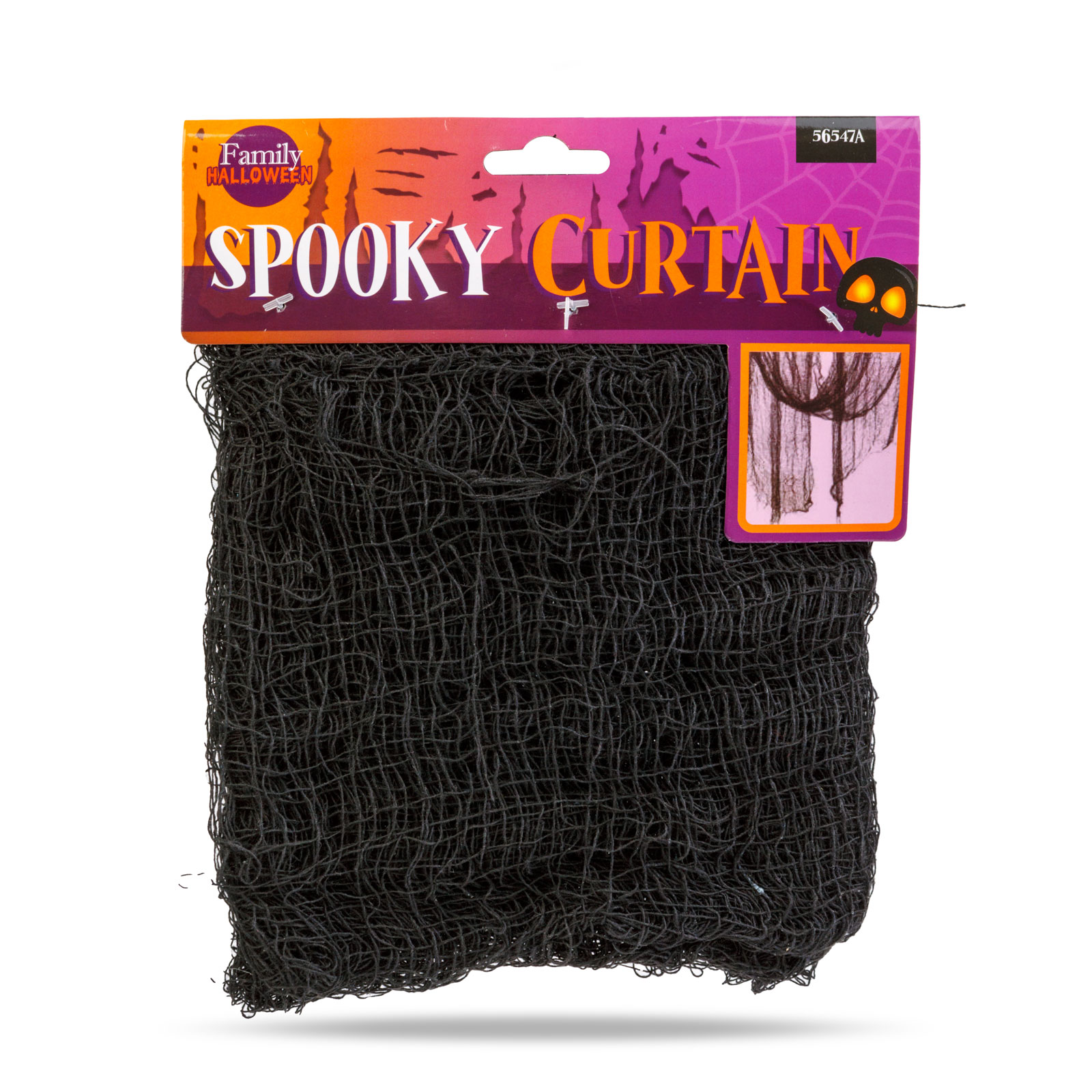Cortină de Halloween - neagră, stofă - 180 x 75 cm [2]