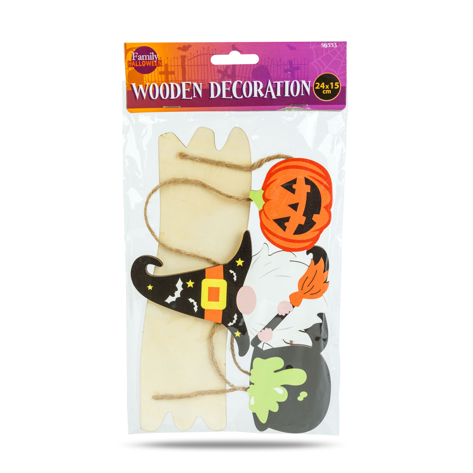 Decor Halloween din lemn - elf - poate fi agațat - 24 x 15 cm [2]