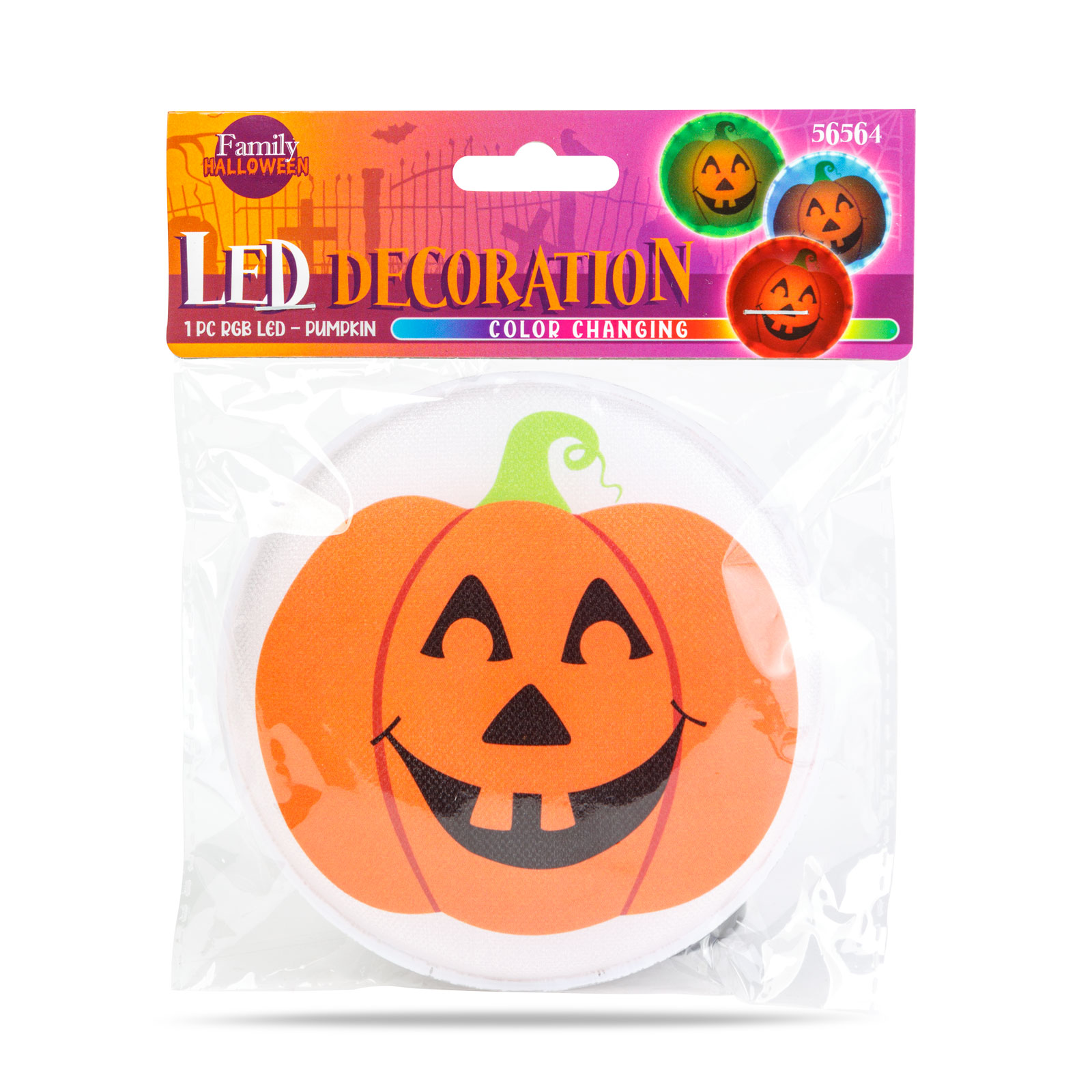 Decor Halloween LED - LED RGB - dovleac - autoadeziv - 12 x 4 cm [2]