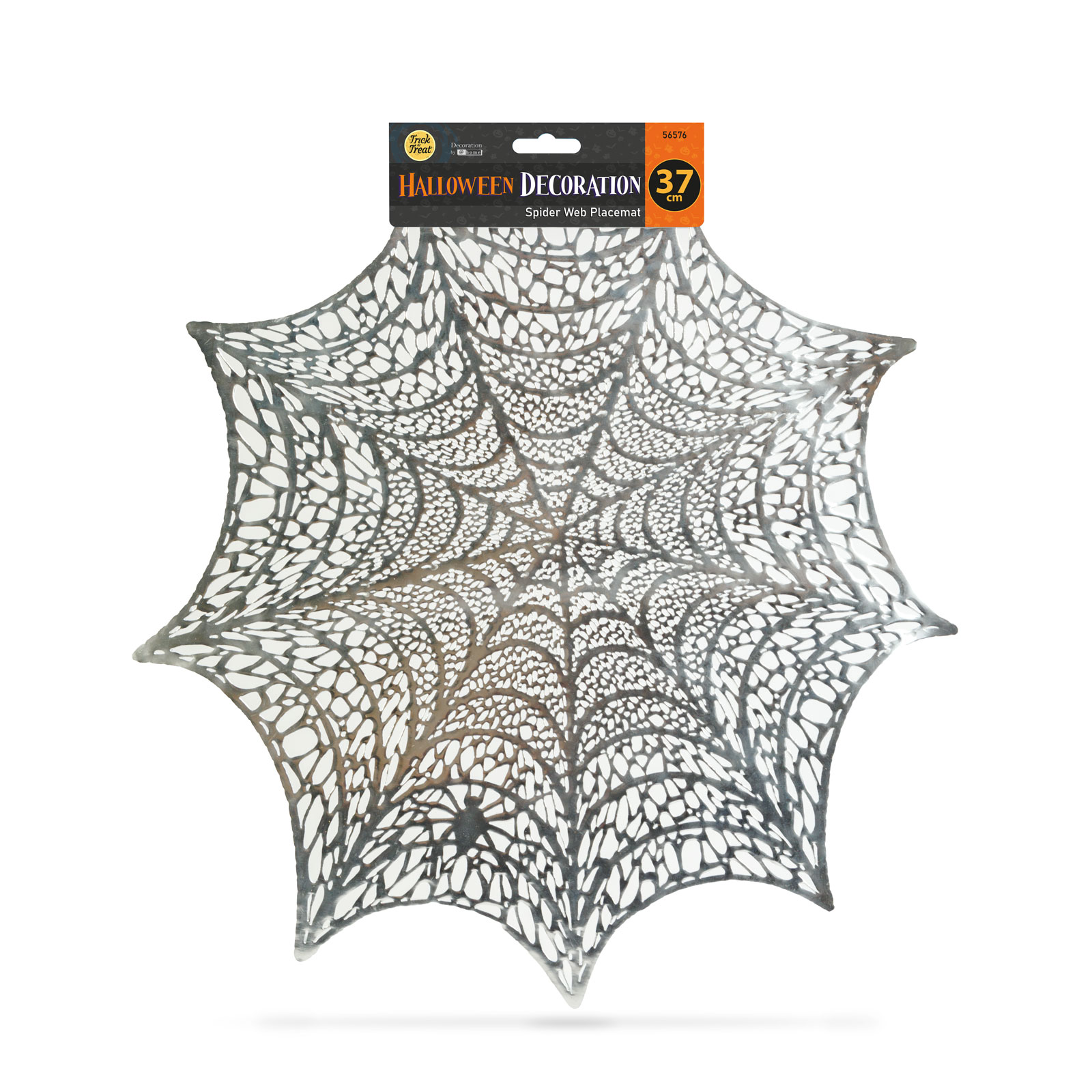 Decorațiune de Halloween - suport păianjeni - argintiu - Ø37 cm - plastic [2]