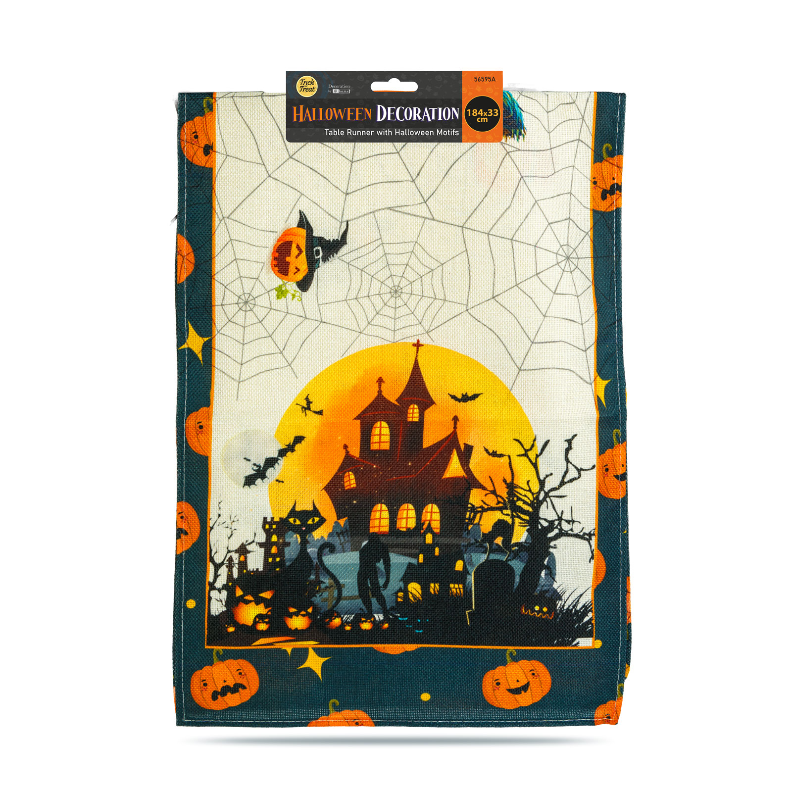Decorațiune de Halloween - draperie pentru masă - cu motive de Halloween - 184 x 33 cm [2]