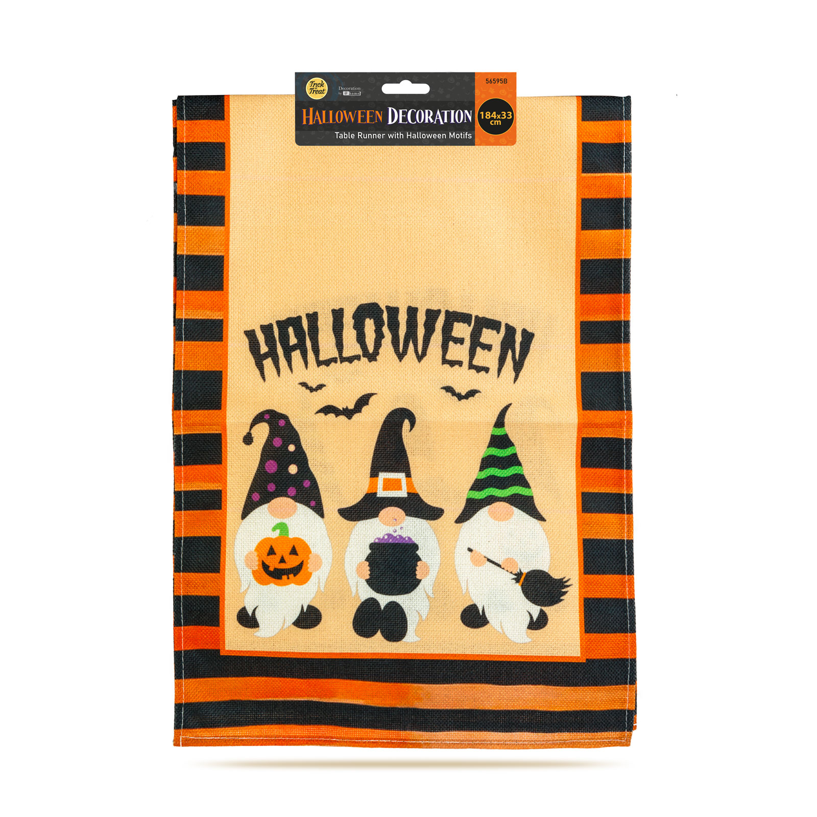 Decorațiune de Halloween - draperie pentru masă - cu motive de Halloween - 184 x 33 cm [2]