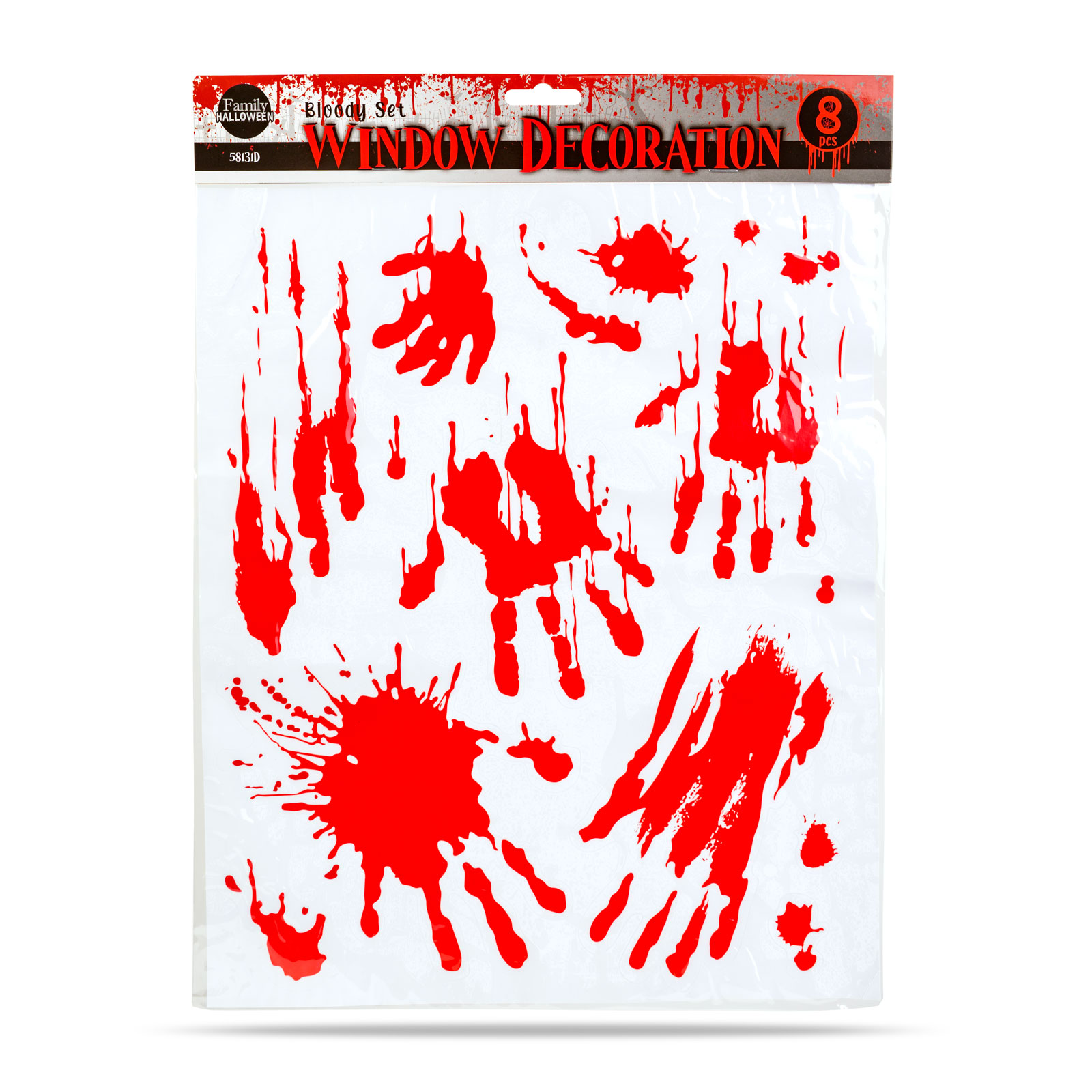 Set autocolante pentru fereastră de Halloween - mâini sângeroase - 8 părți [2]