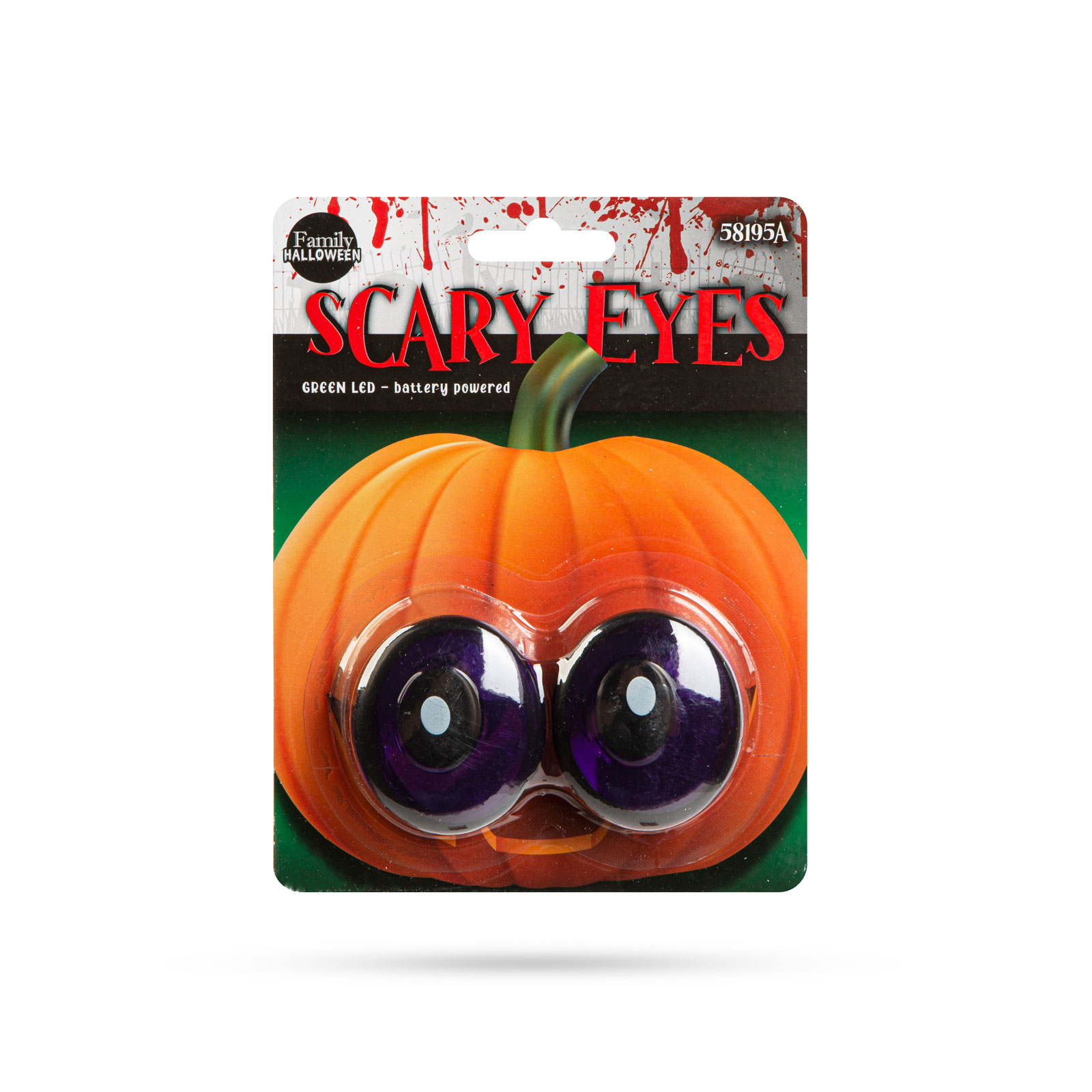 Pereche de ochi înfricoșătoare de Halloween - LED verde - reîncărcabilă [2]