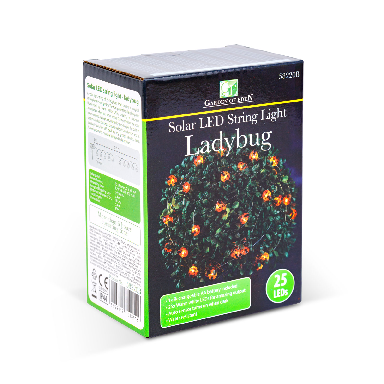 Lampă cu LED-uri solare - buburuză - 2,4 m - 25 LED - alb cald [2]