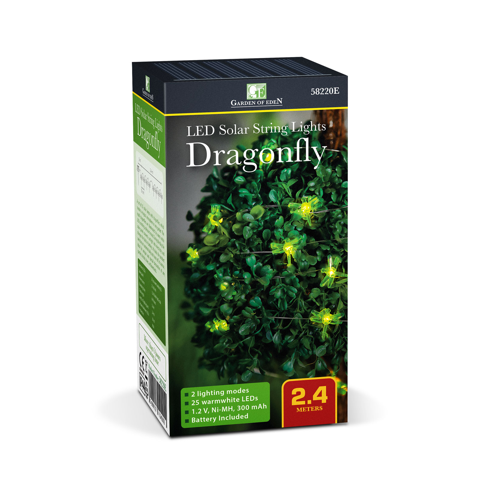 Lampă cu LED-uri solare - libelulă - 2,4 m - 25 LED-uri - alb cald [2]