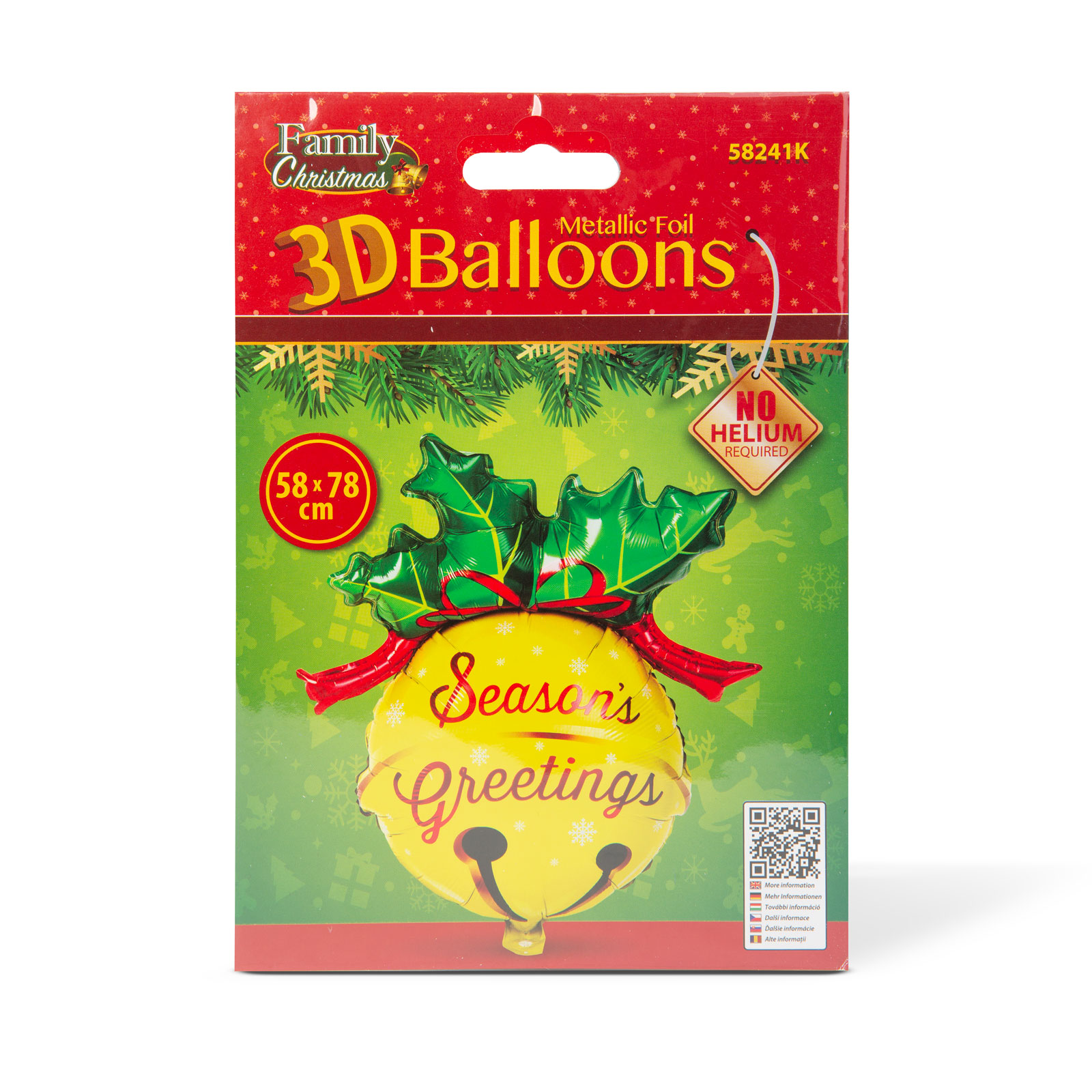 Balon de Craciun - folie de aluminiu - clopotel - 58 x 78 cm [2]