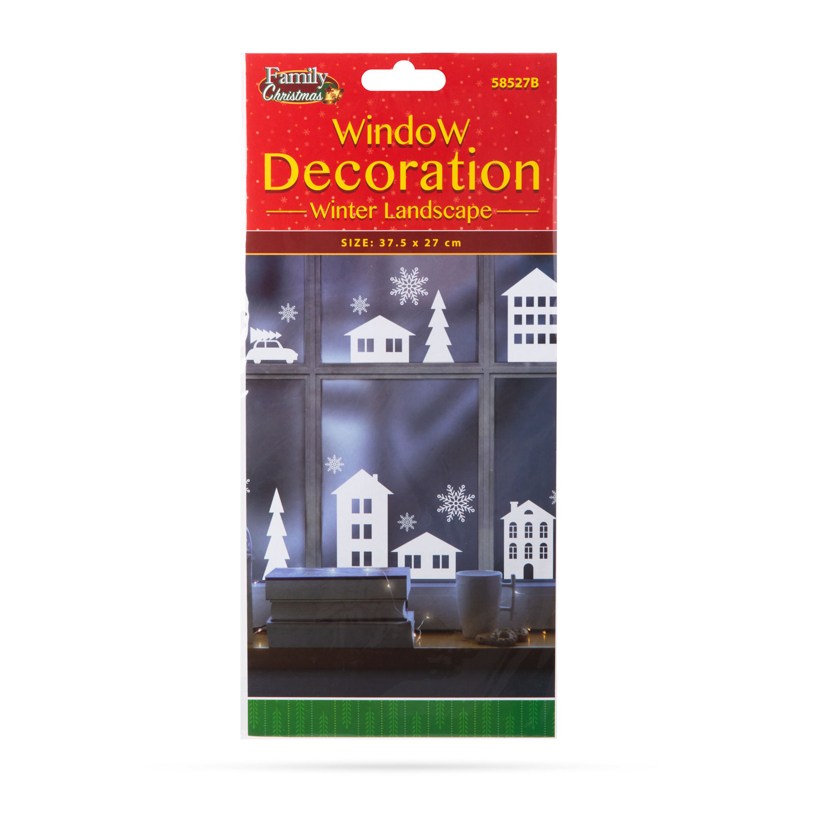 Decorație pentru fereastră de Crăciun - peisaj de iarnă - 37,5 x 27 cm [1]