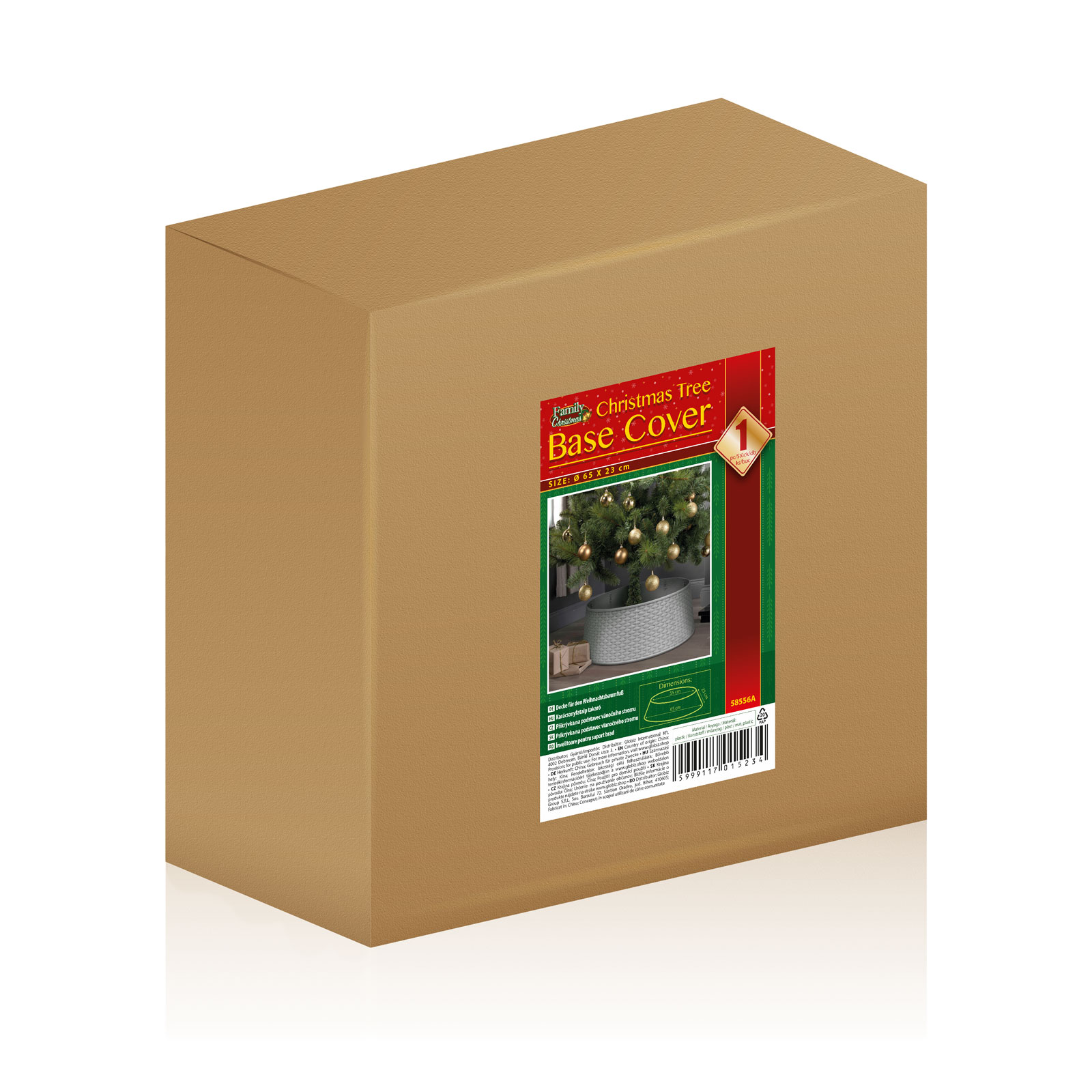 Paravan pentru baza bradului de Craciun - Alb, plastic - 65 x 23 cm [2]