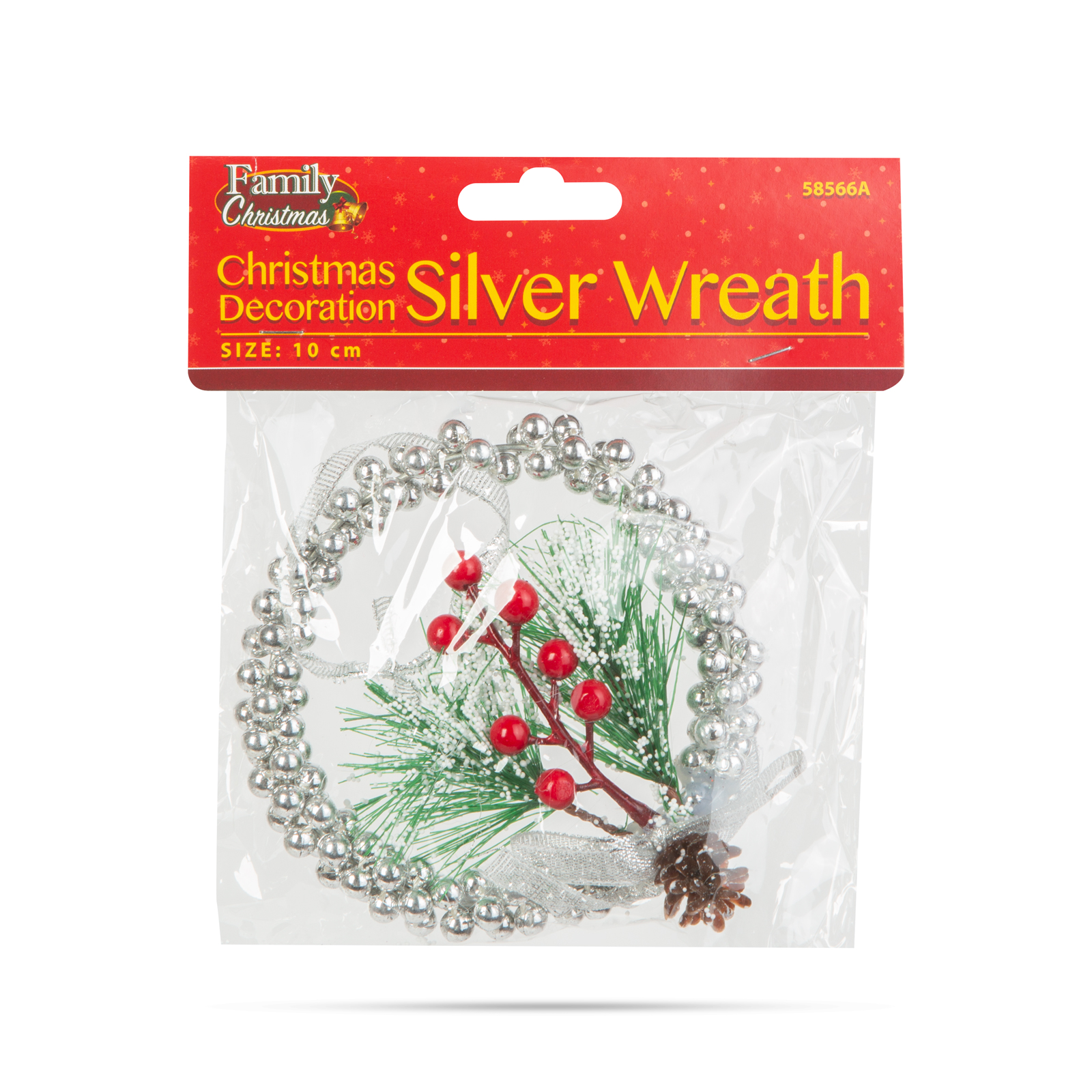 Decor de Craciun - coroana argintie - 10 cm [2]