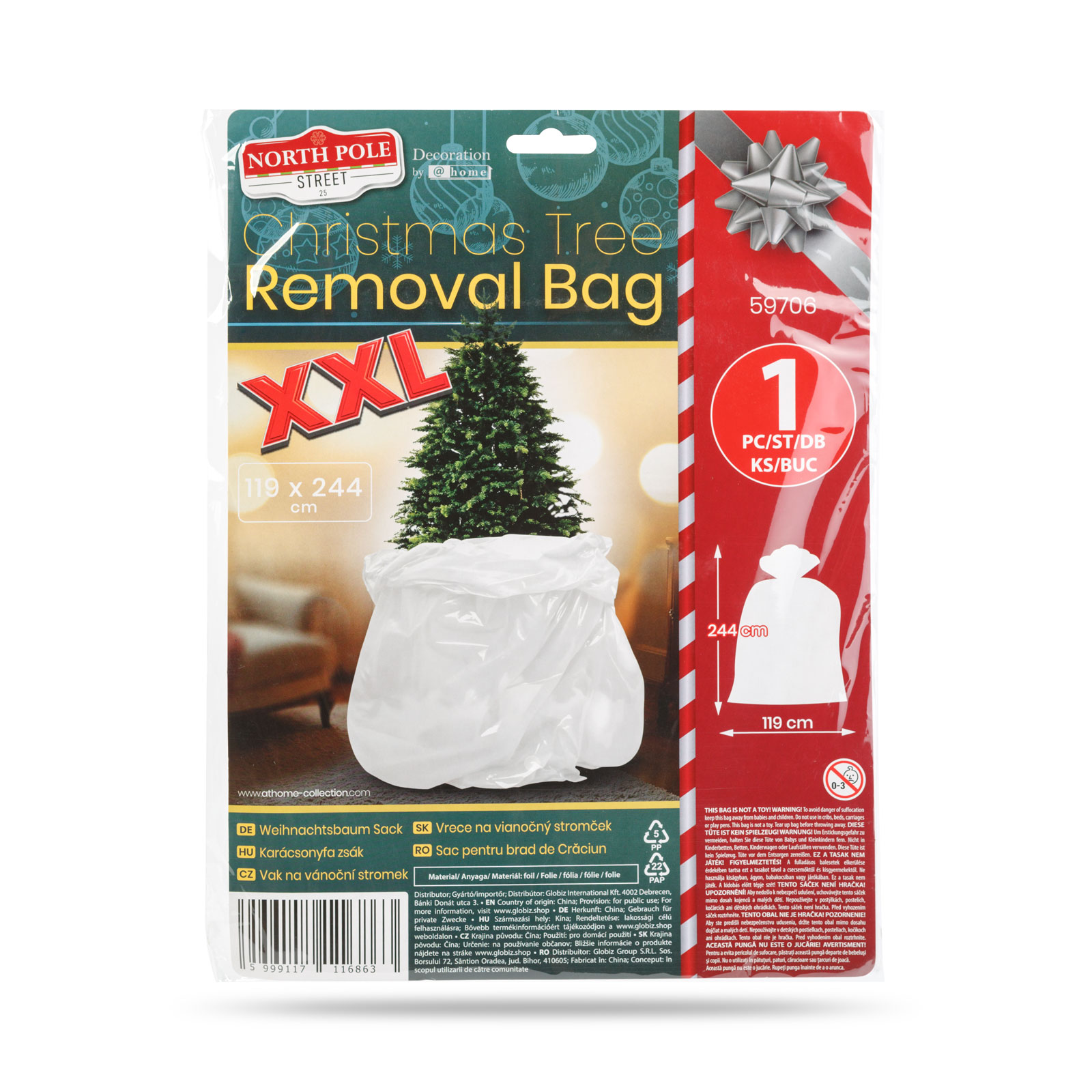Sac pentru brad de Crăciun - folie - 119 x 244 cm [2]